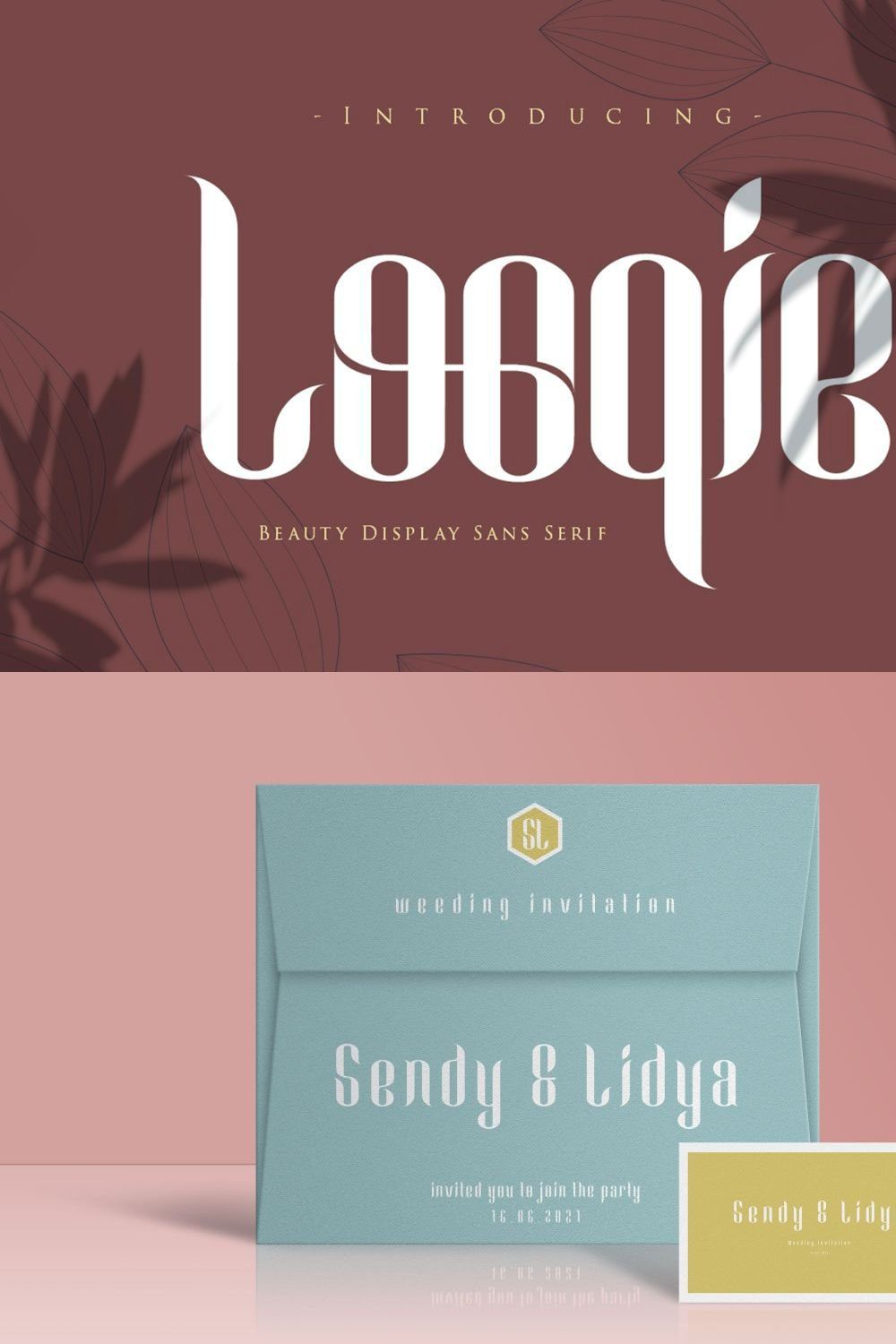 Looqie | Beauty Display Font pinterest preview image.