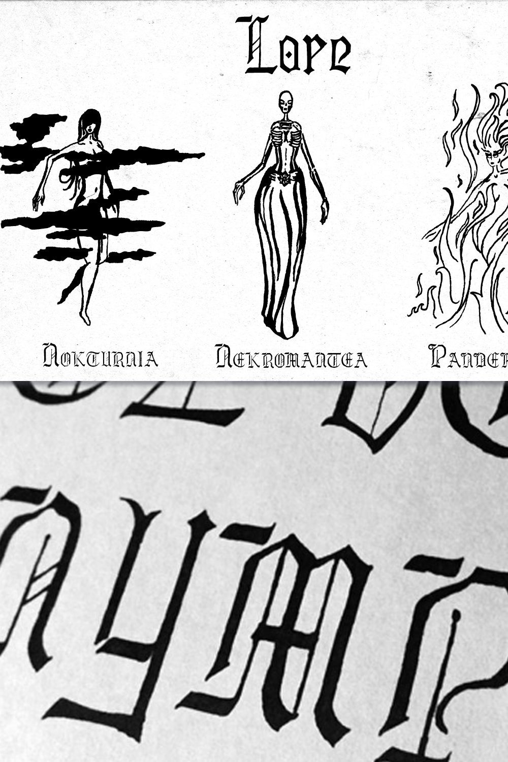 Lore - Family 6 fonts pinterest preview image.