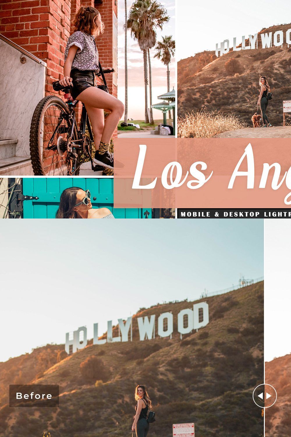 Los Angeles Lightroom Presets Pack pinterest preview image.