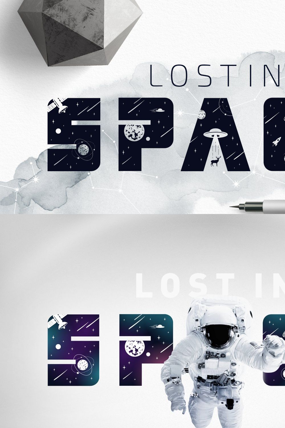 Lost In Space. Colored Font (SVG) pinterest preview image.