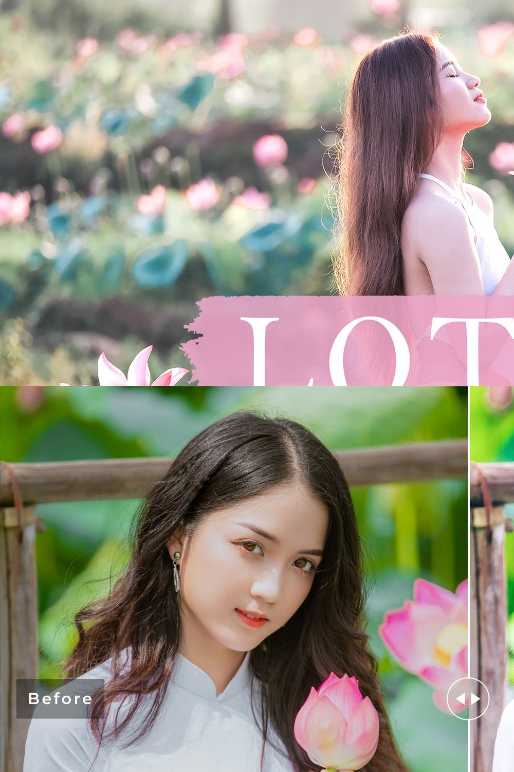 Lotus Pro Lightroom Presets pinterest preview image.