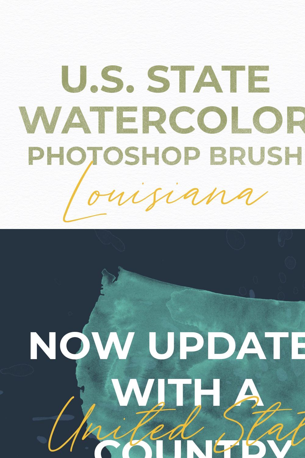 Louisiana US Watercolor PS Brush pinterest preview image.