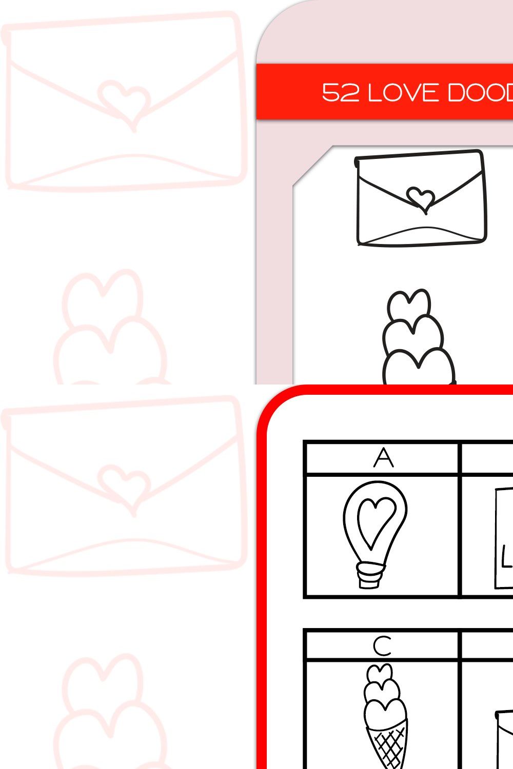 Love Doodles - Dingbats Font pinterest preview image.