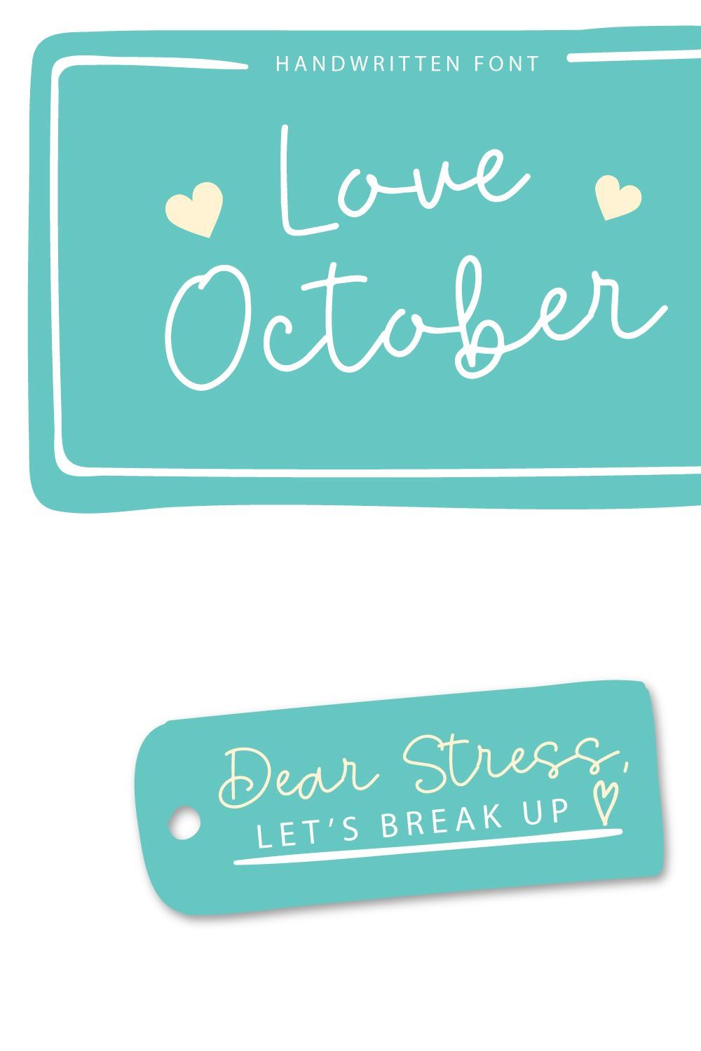 Love October | Handwritten Font pinterest preview image.