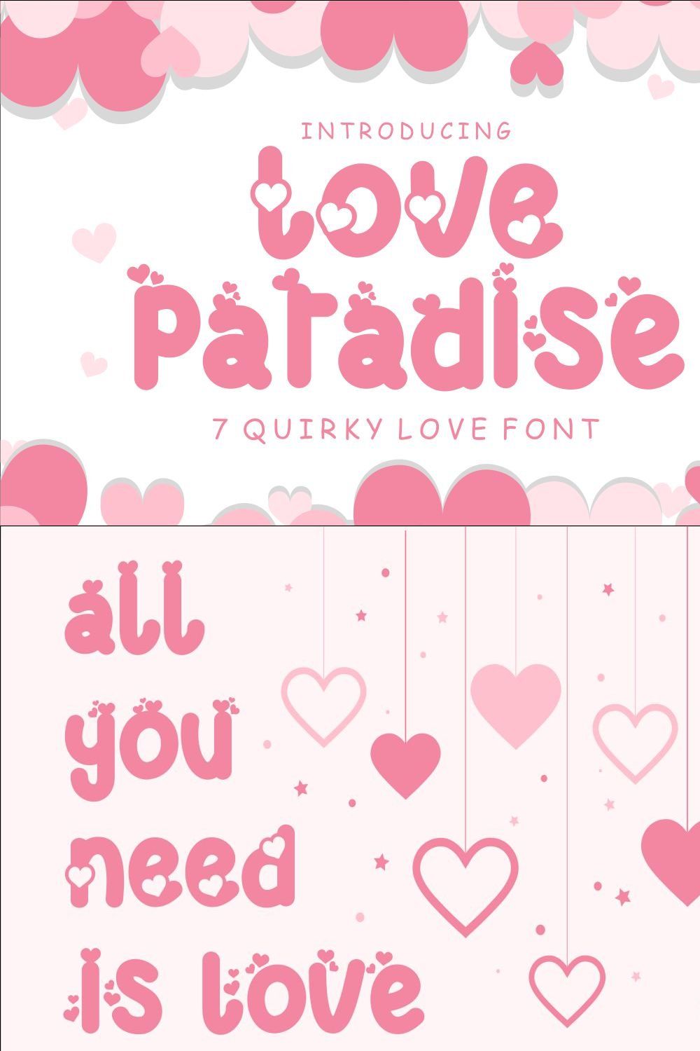 Love Paradise - 7 Quirky Love Font pinterest preview image.