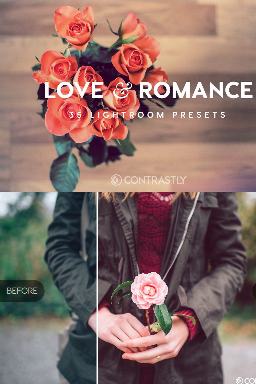 Love & Romance Lightroom Presets pinterest preview image.