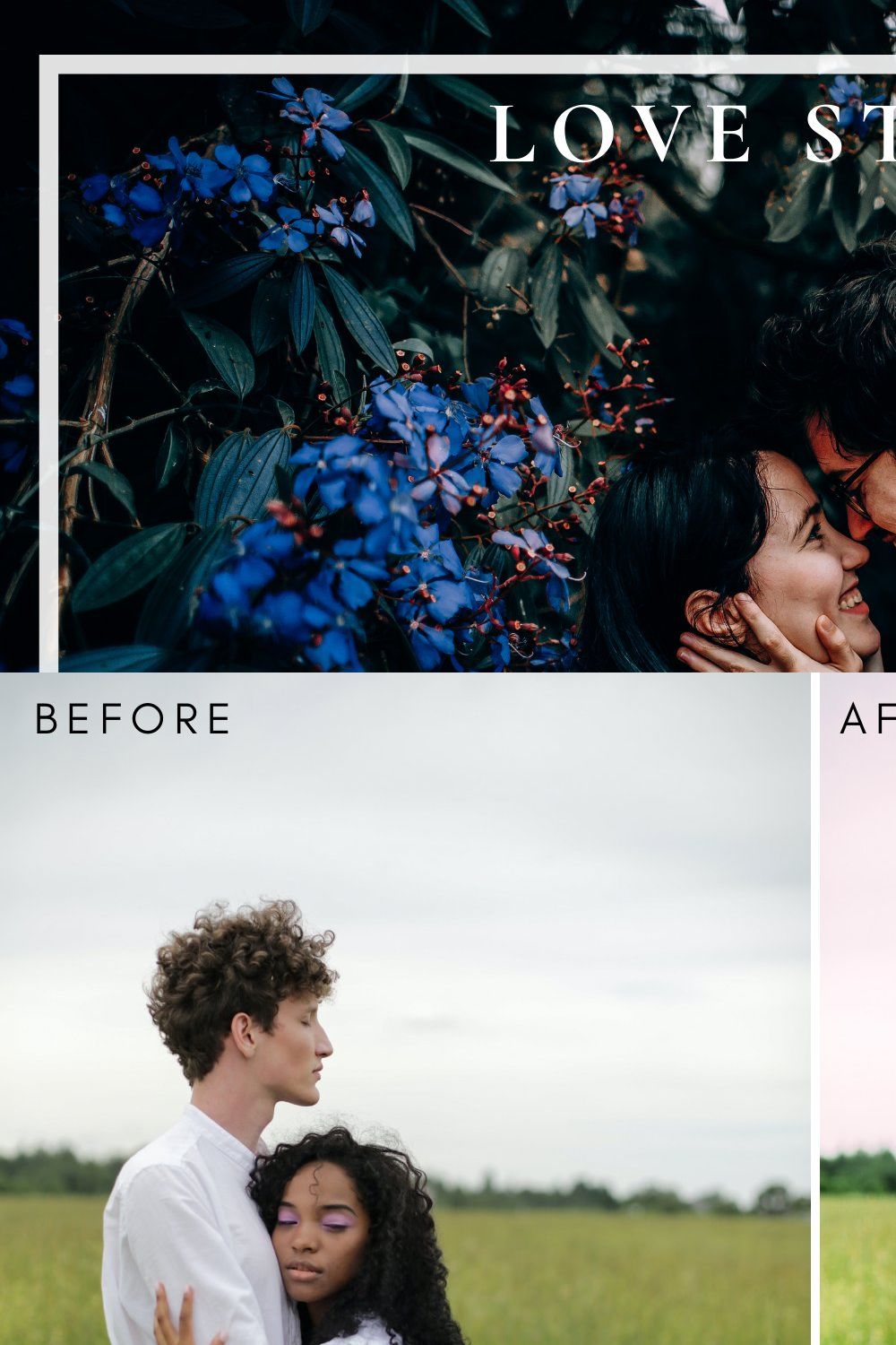 Love story Lightroom Presets pinterest preview image.