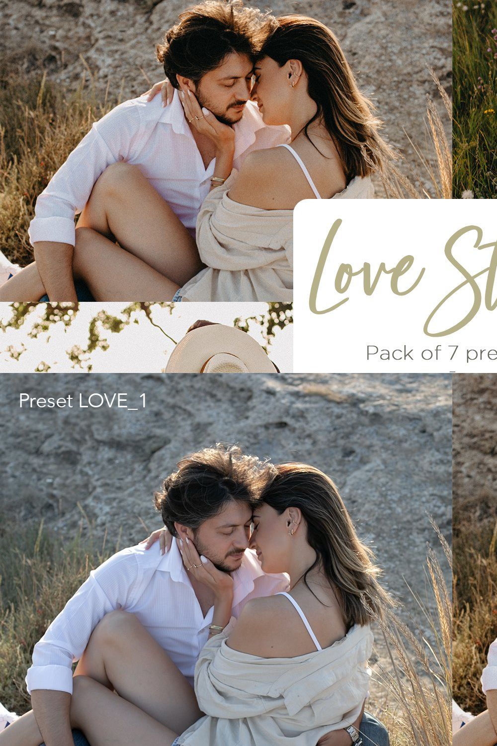 LOVE STORY Lightroom presets pinterest preview image.