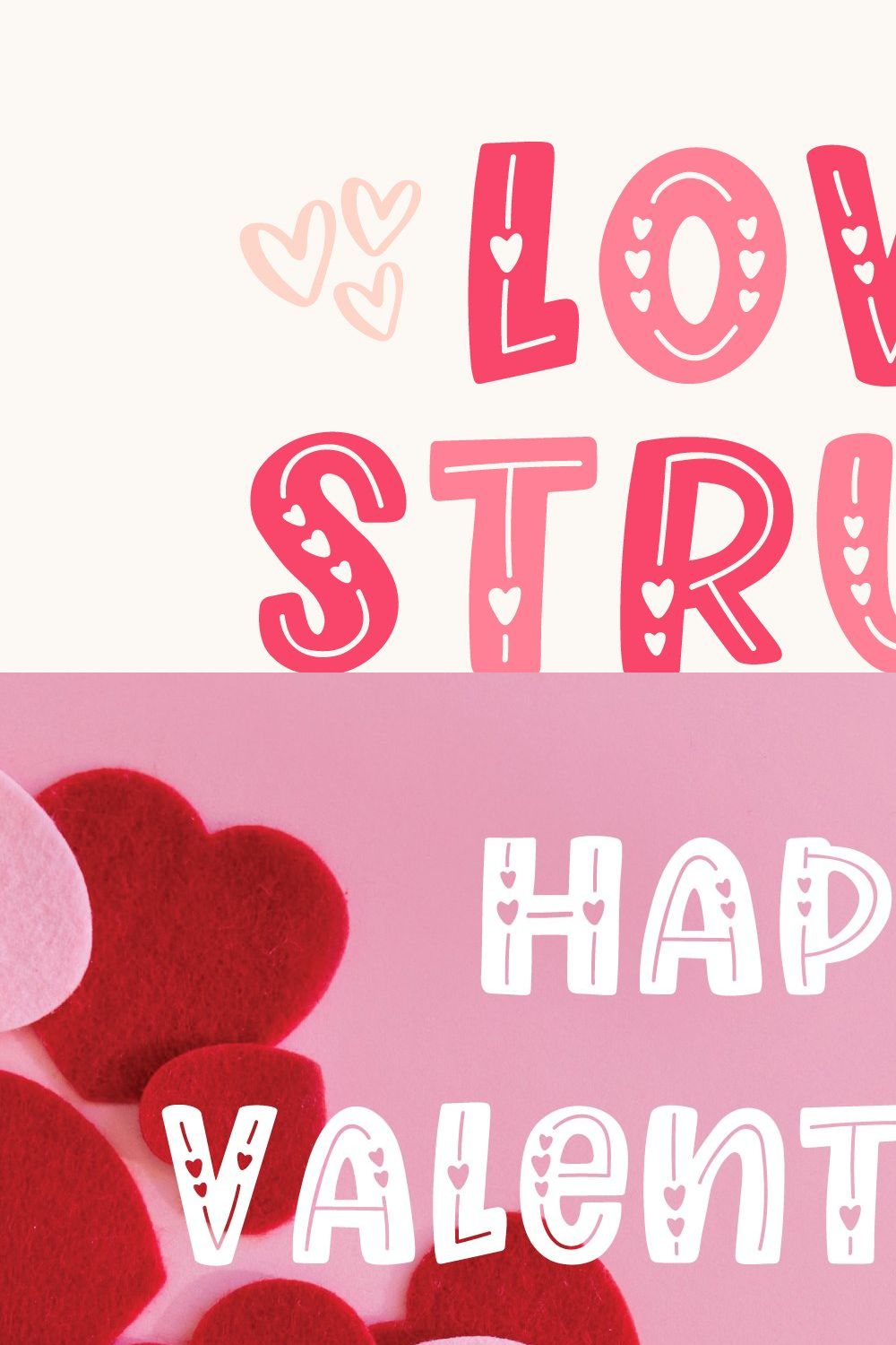 Love Struck, Valentine's Font pinterest preview image.