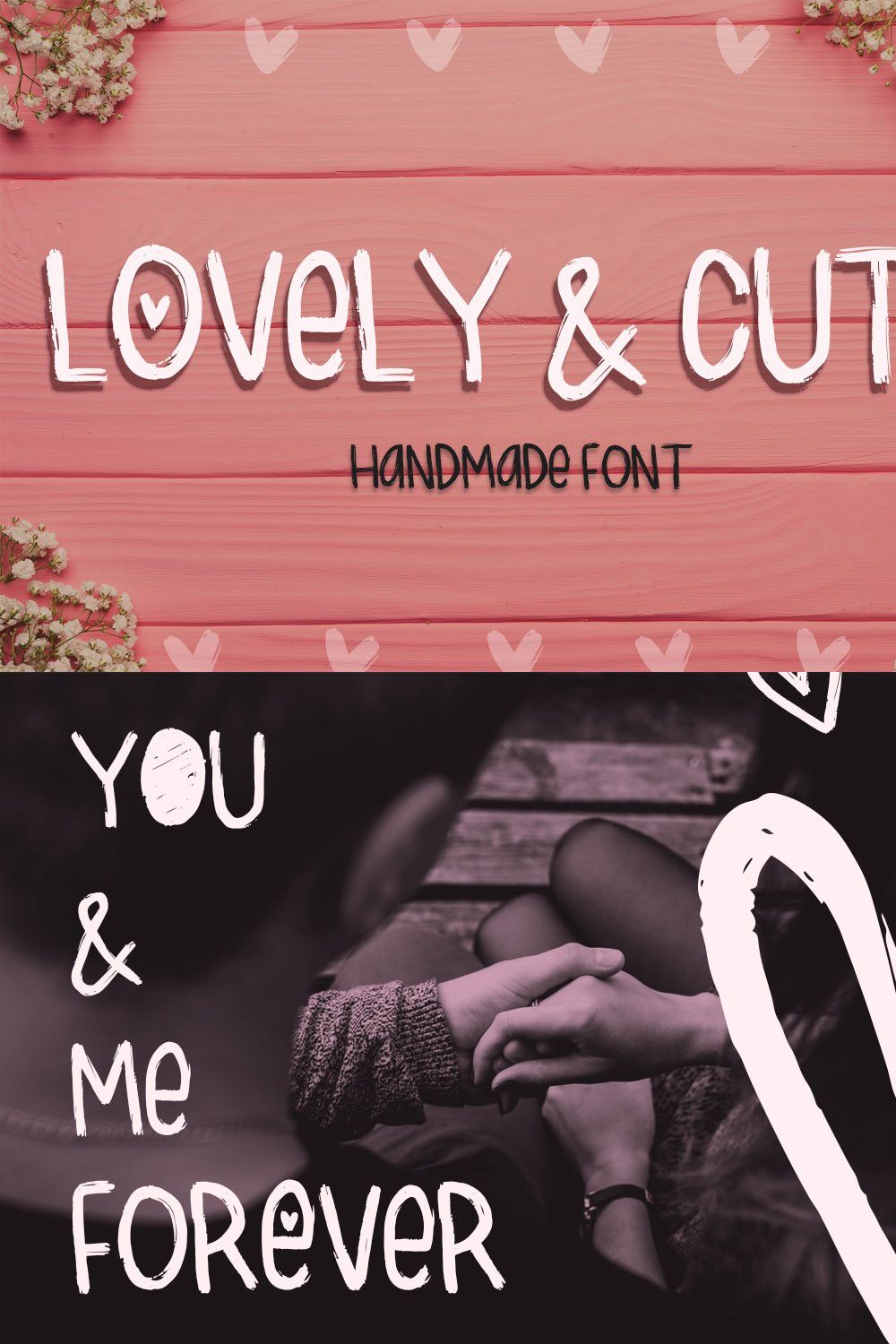 Lovely & Cute - 3 Handmade fonts! pinterest preview image.