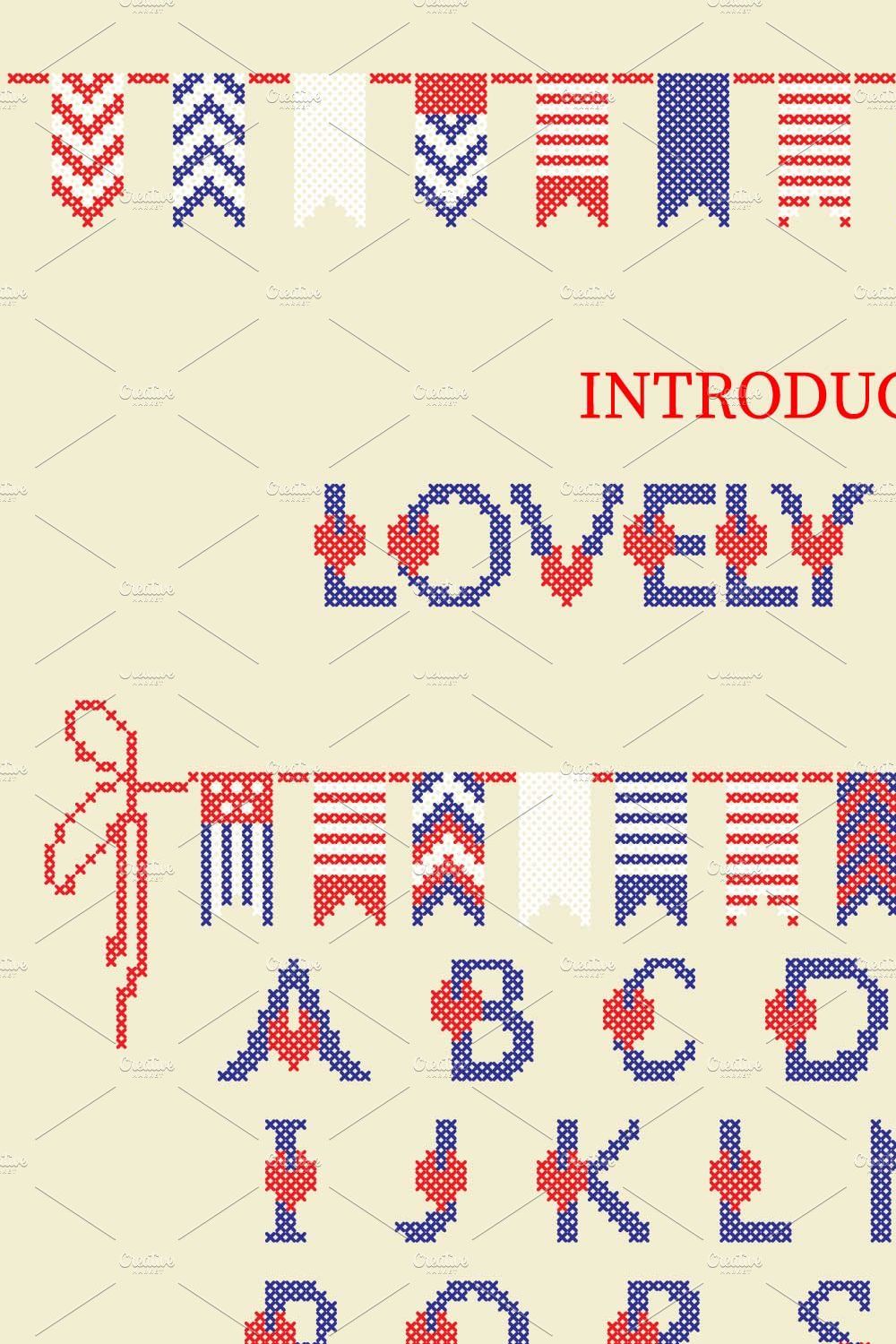 LOVELY-DAY-COLOR-CROSSSTICH font pinterest preview image.