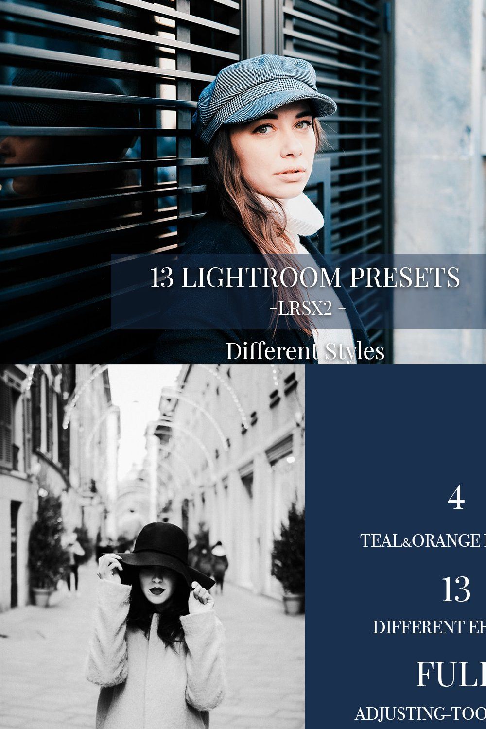 LRSX2 - 13 Unique Lightroom presets pinterest preview image.