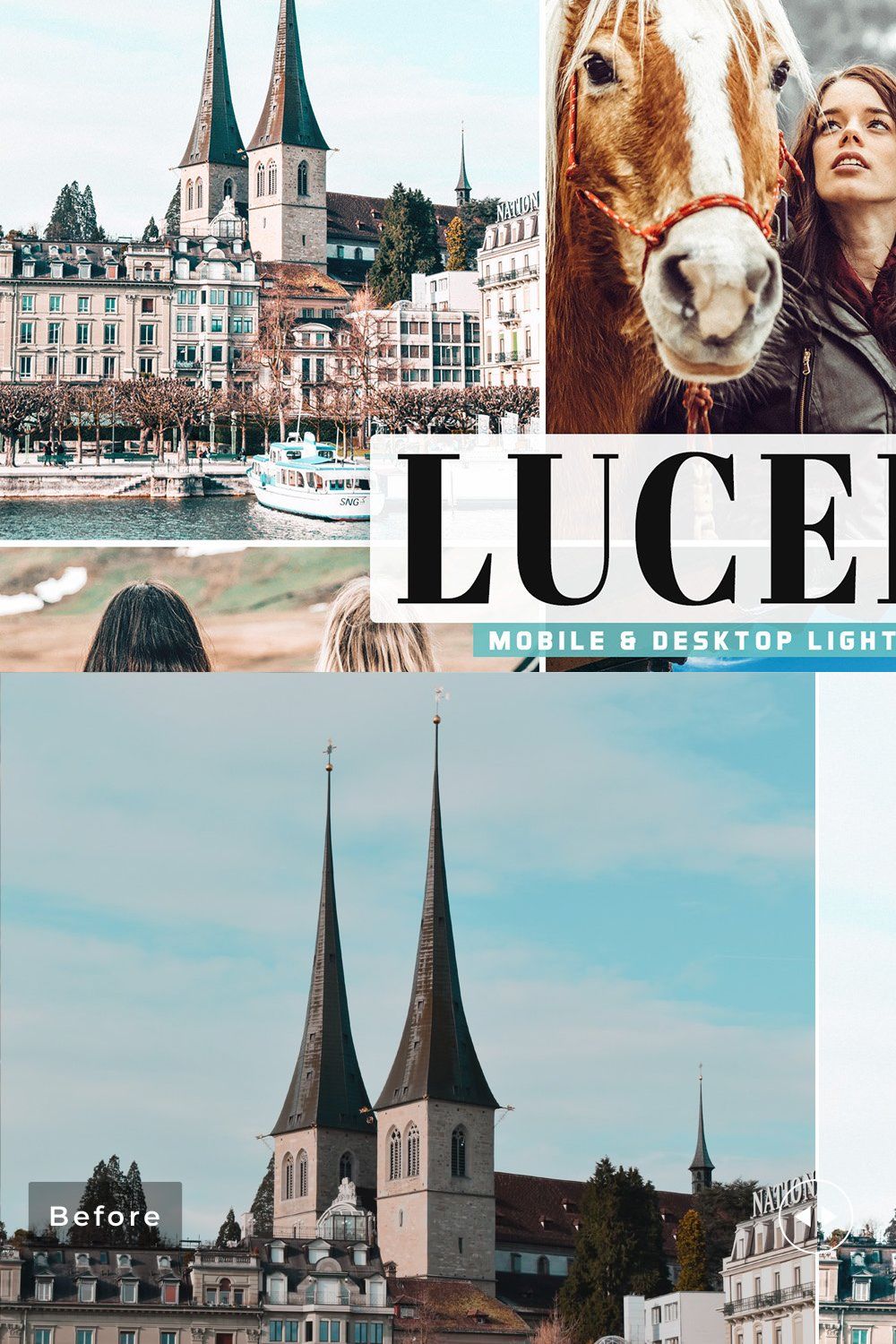 Lucerne Pro Lightroom Presets pinterest preview image.