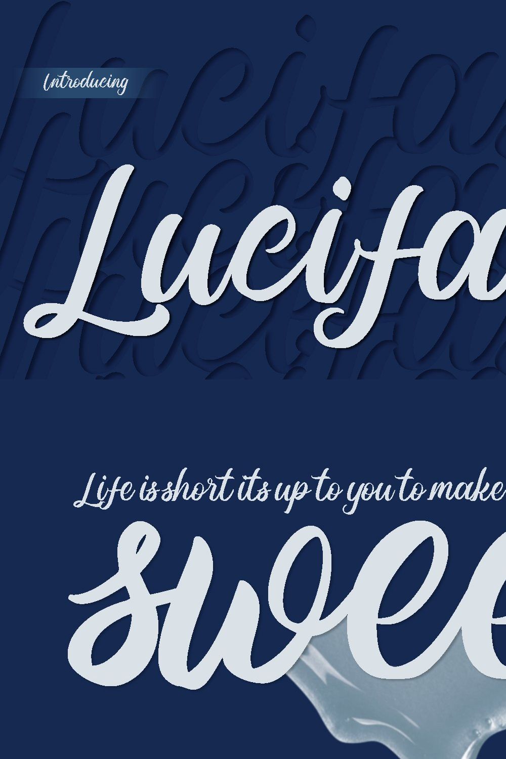 Lucifasta Script Font pinterest preview image.