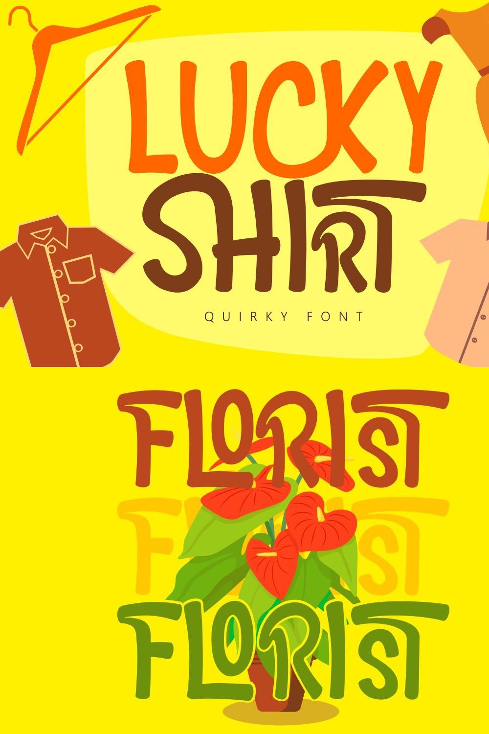 Lucky Shirt - Quirky Ligature Font pinterest preview image.