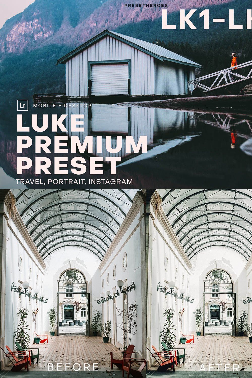Luke High Quality Lightroom Preset pinterest preview image.