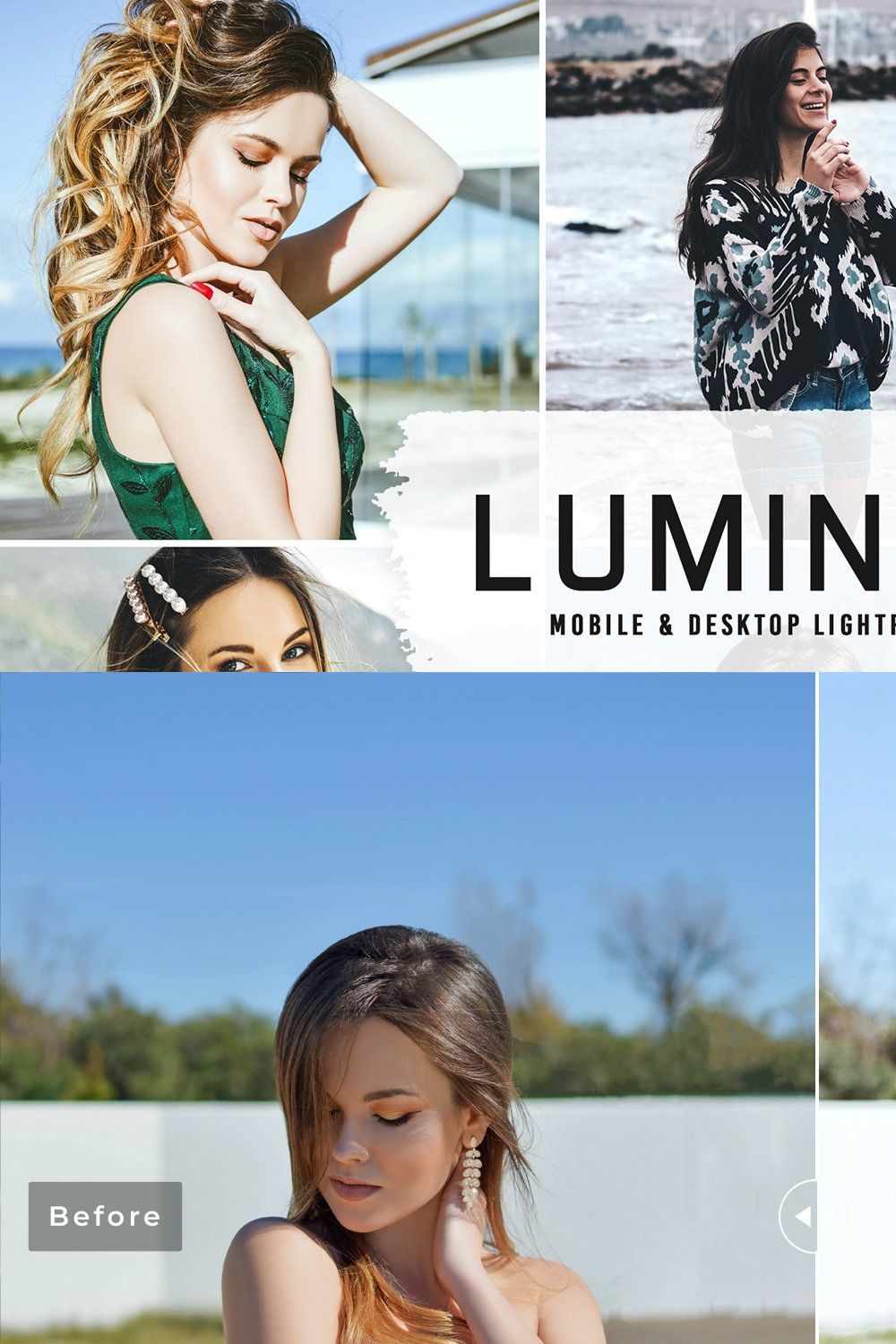 Luminous Pro Lightroom Presets pinterest preview image.