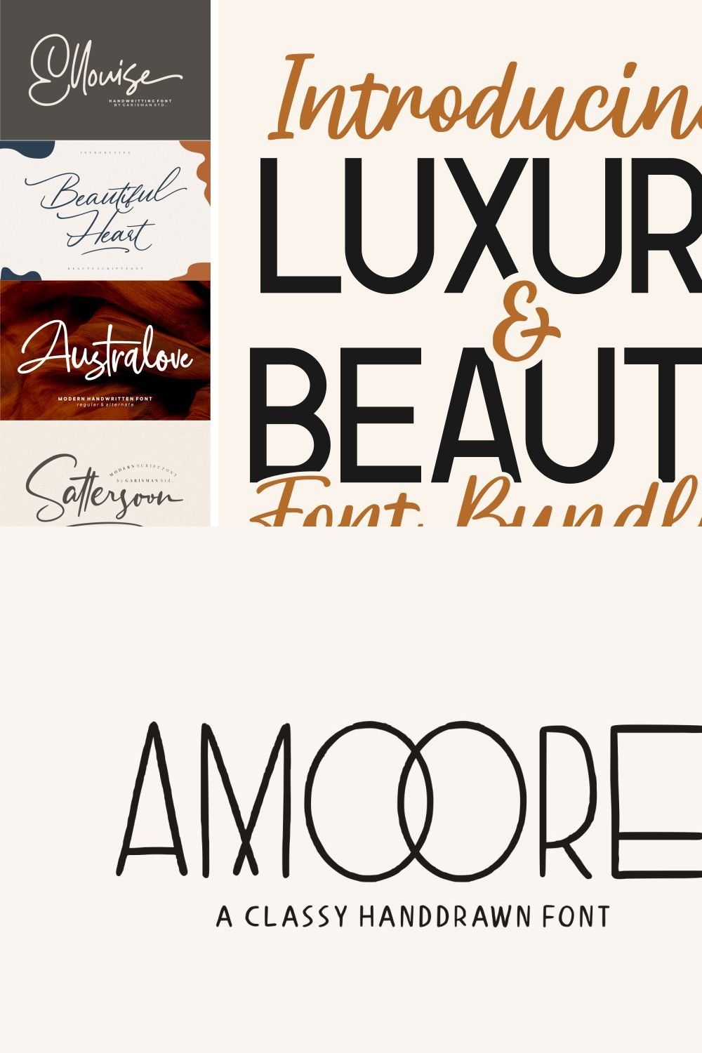 LUXURY & BEAUTY Script Font Bundle pinterest preview image.