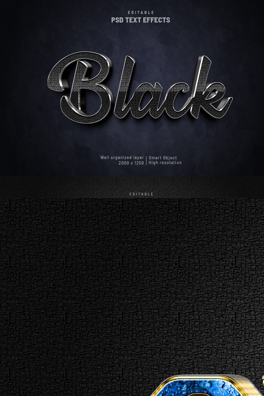 Luxury editable text effect Bundle pinterest preview image.