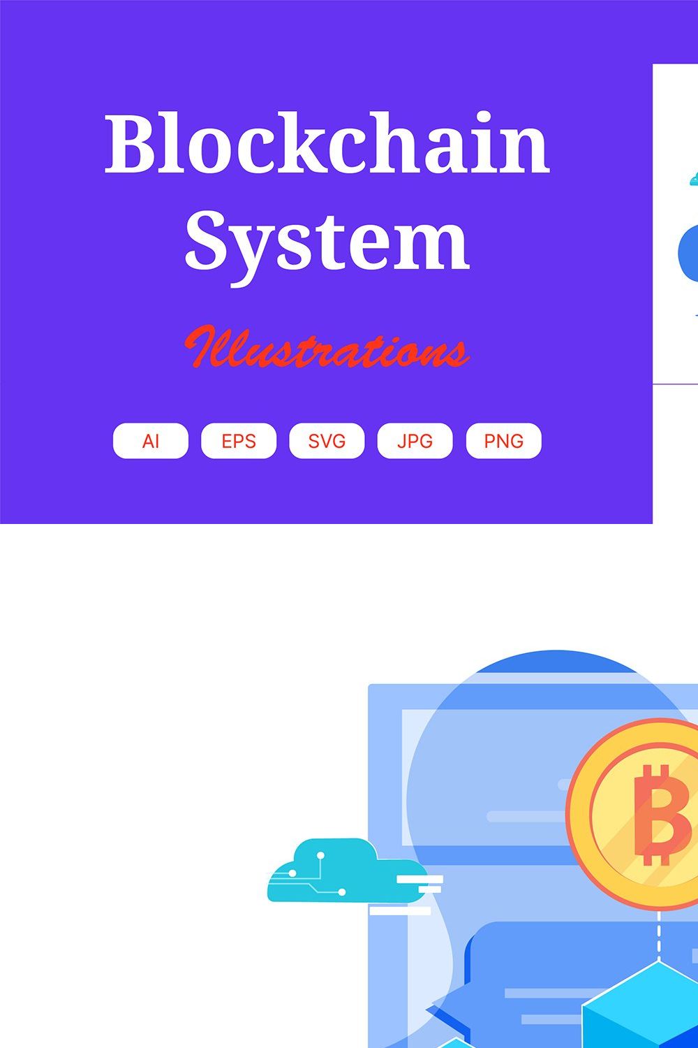 M503_Blockchain System Illustration pinterest preview image.