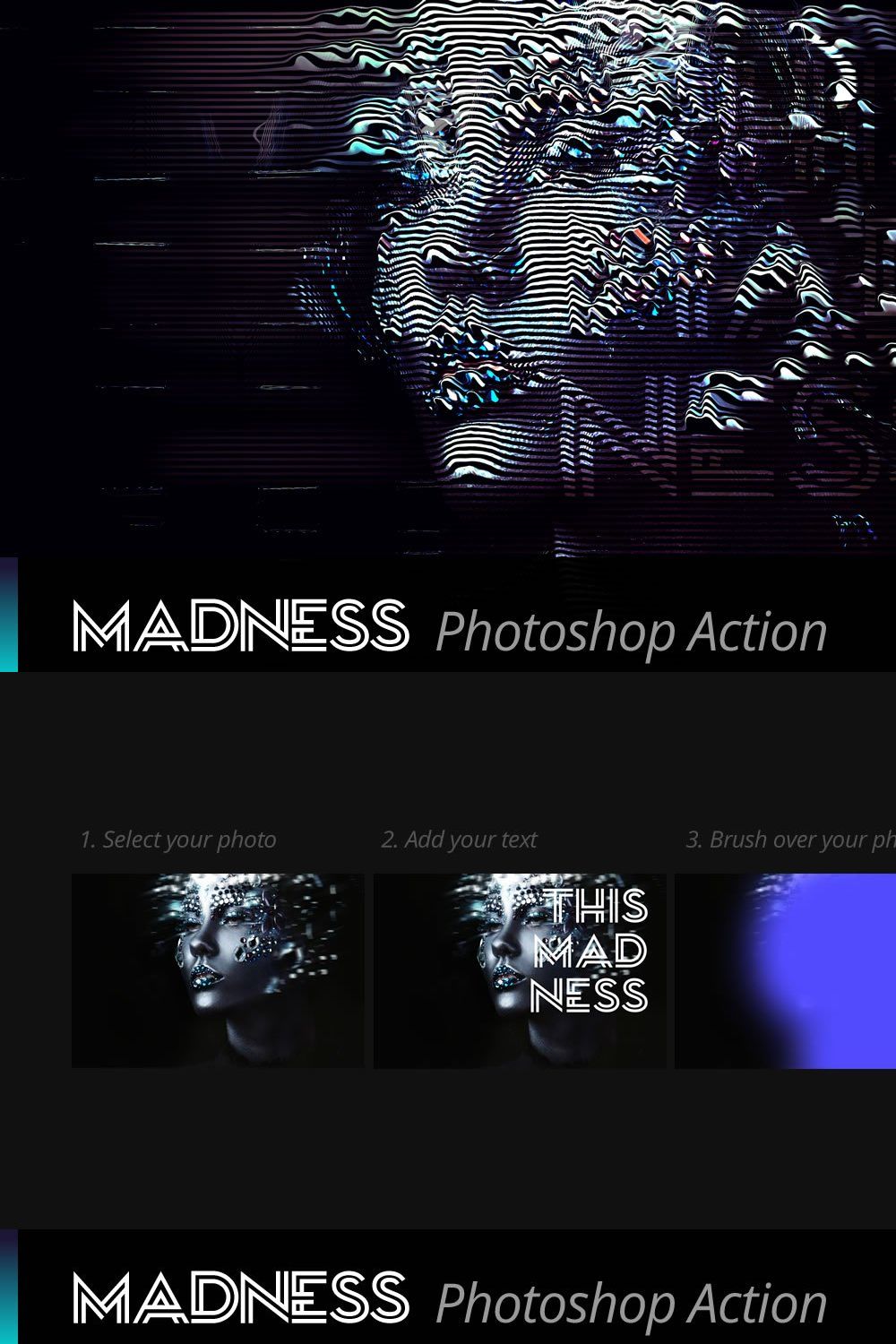 MADNESS Sci-Fi Photoshop Action pinterest preview image.