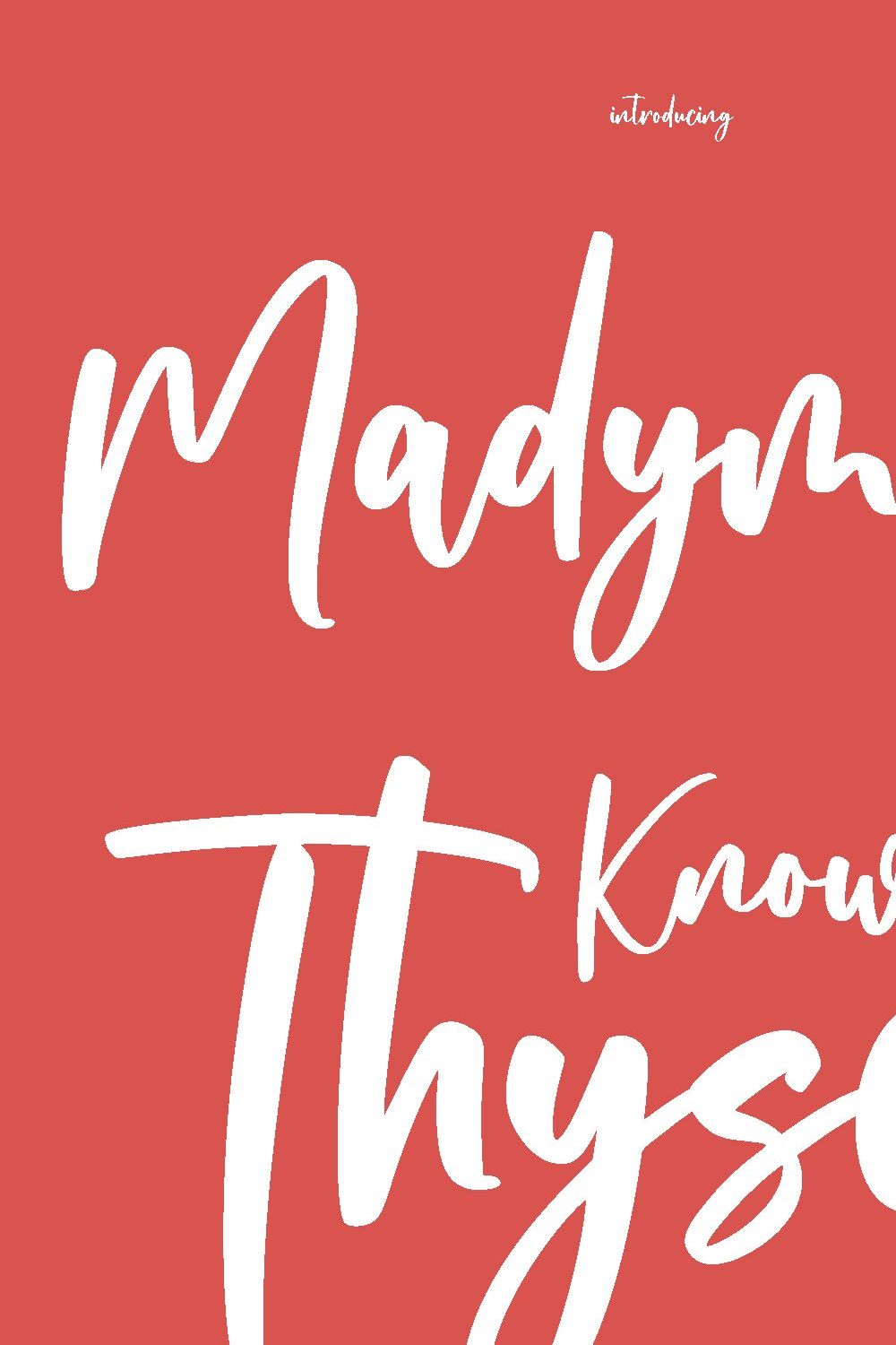 Madymory Handwritten Script Font pinterest preview image.