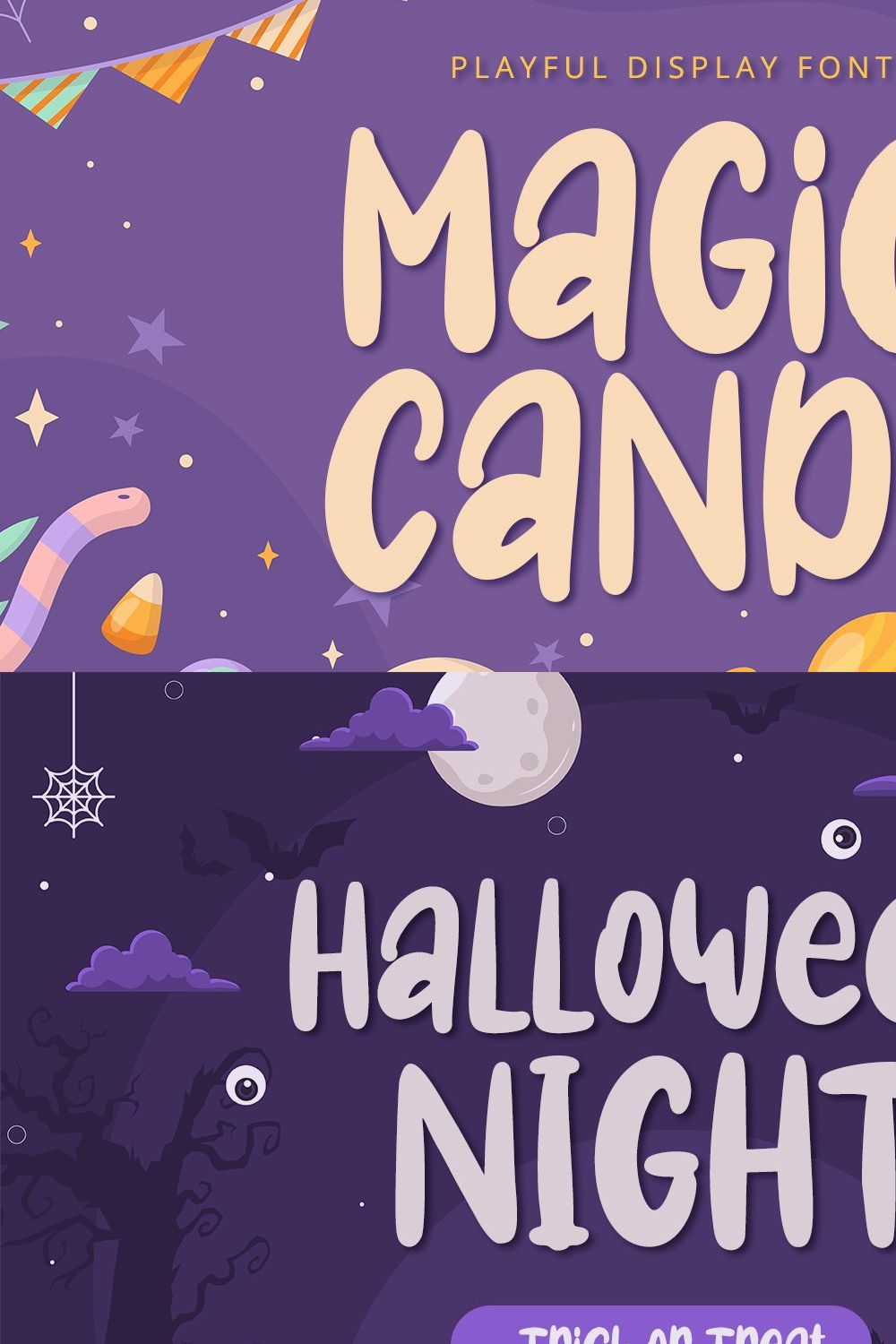 Magic Candy - Playful Display Font pinterest preview image.