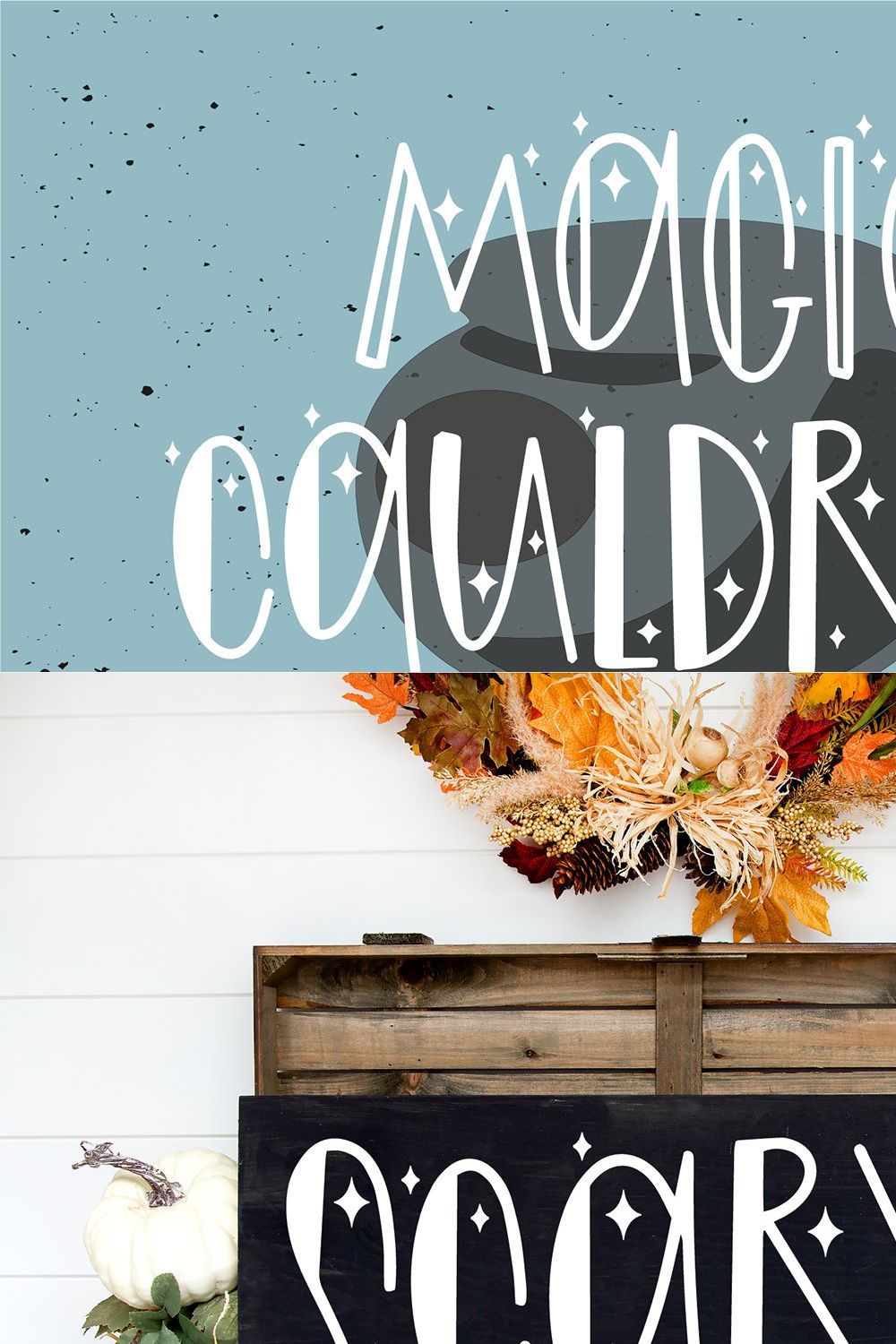 MAGIC CAULDRON Halloween Witch Font pinterest preview image.