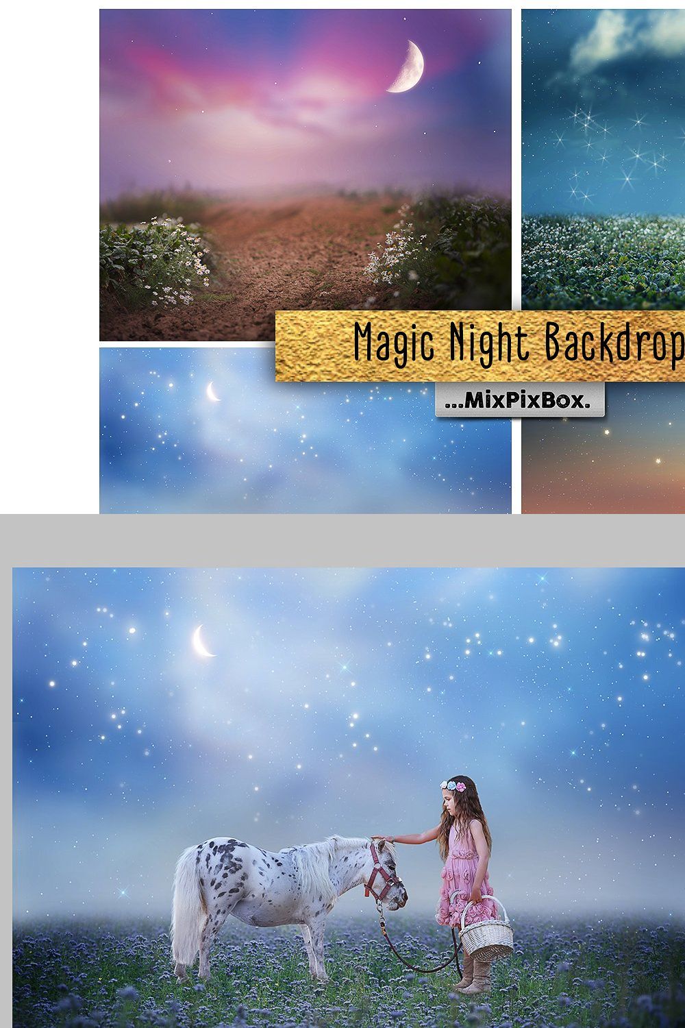 Magic Night Backdrop pinterest preview image.