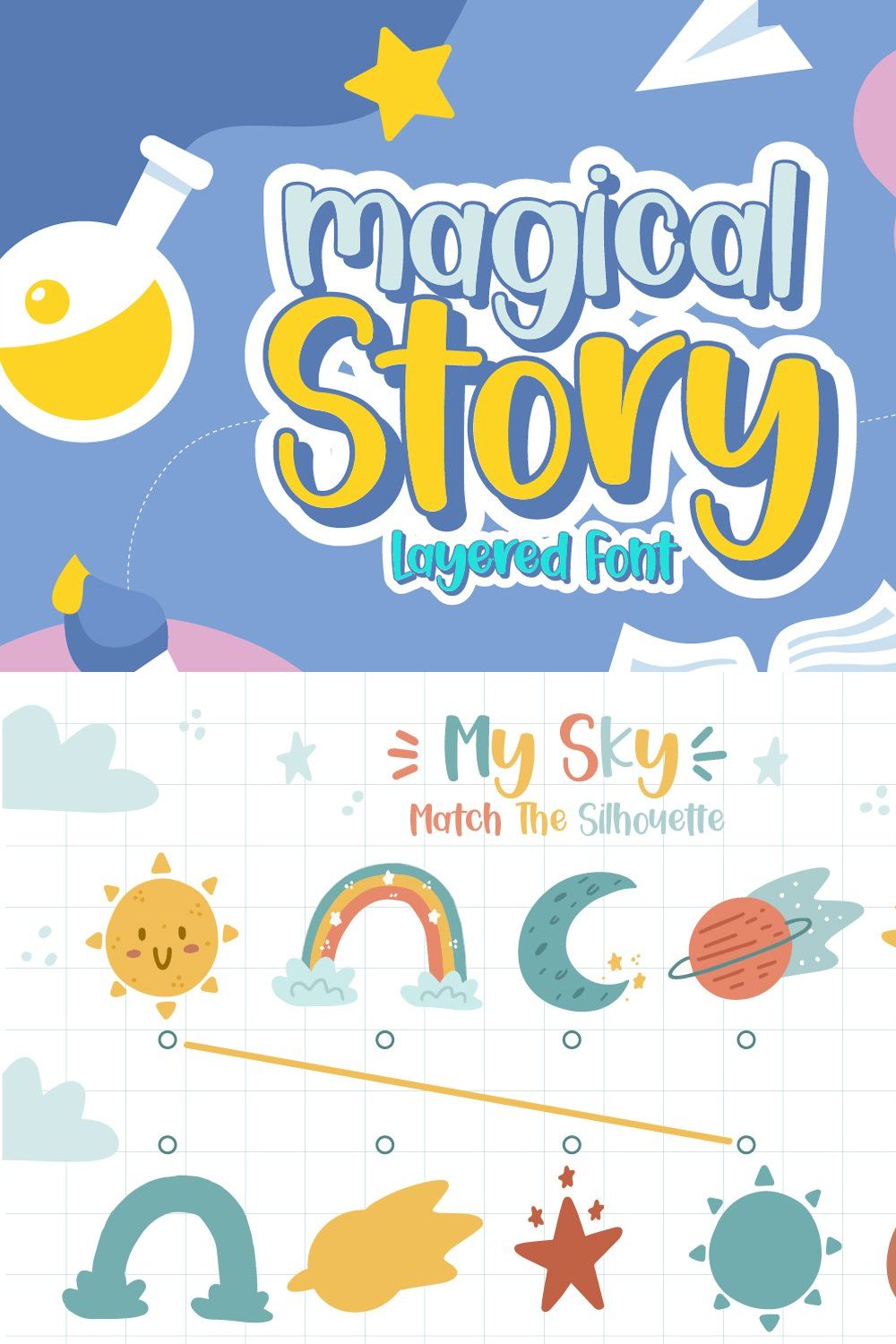 Magical Story - Trio Layered Fonts pinterest preview image.