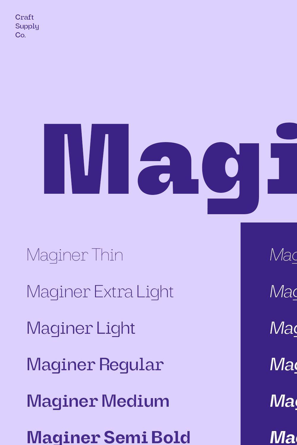 Maginer - Quirky Display Font Family pinterest preview image.