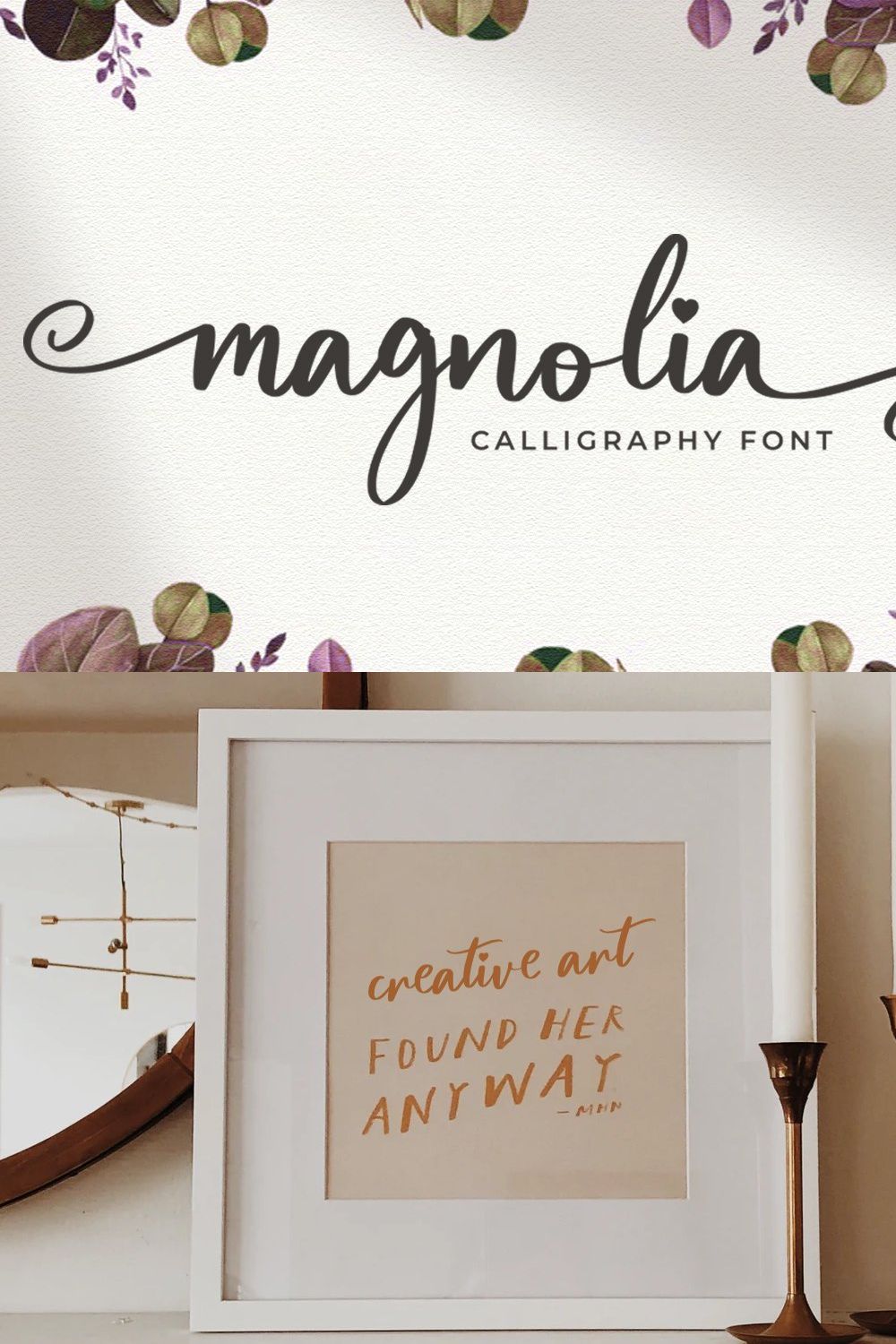 Magnolia Font pinterest preview image.
