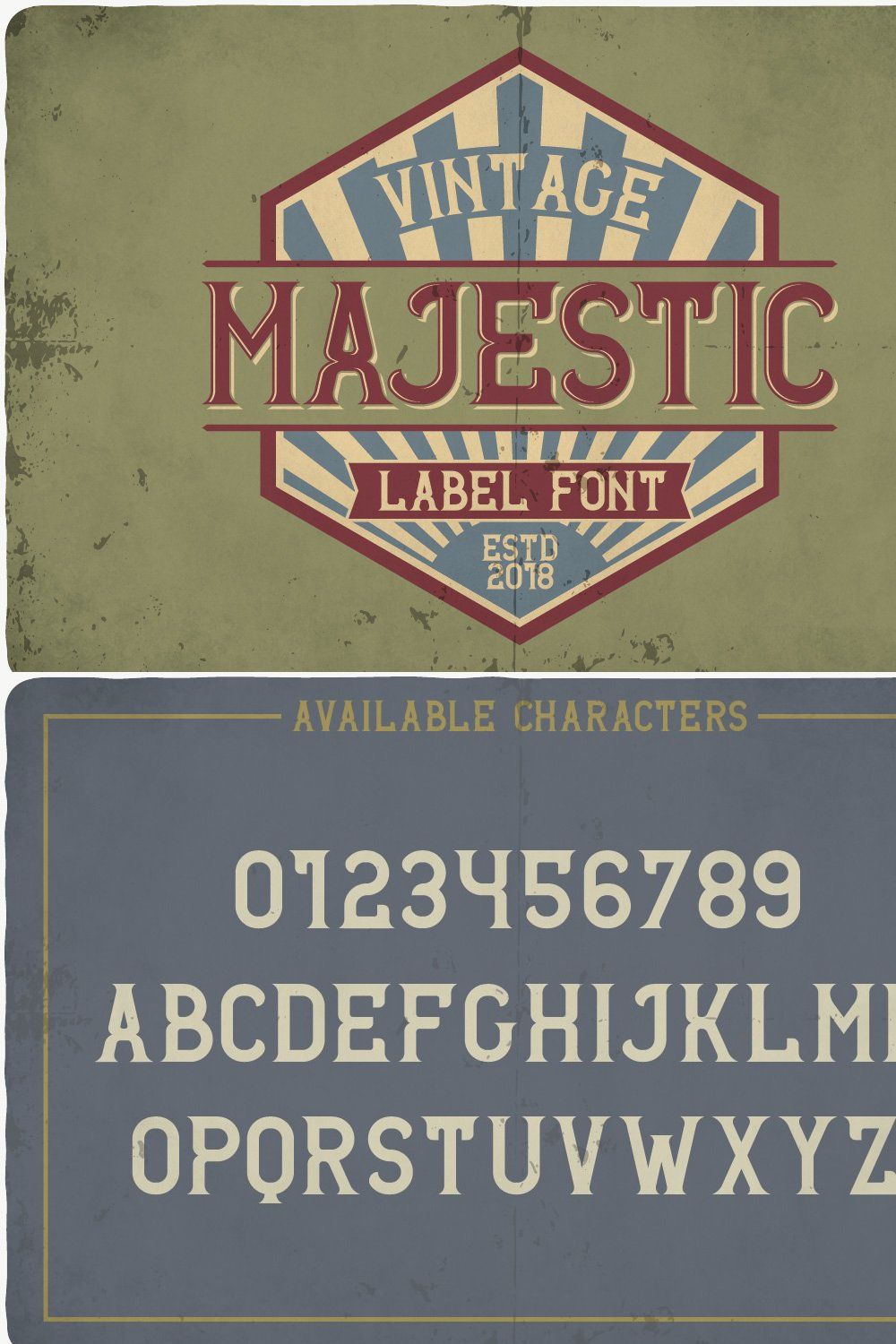 Majestic typeface pinterest preview image.