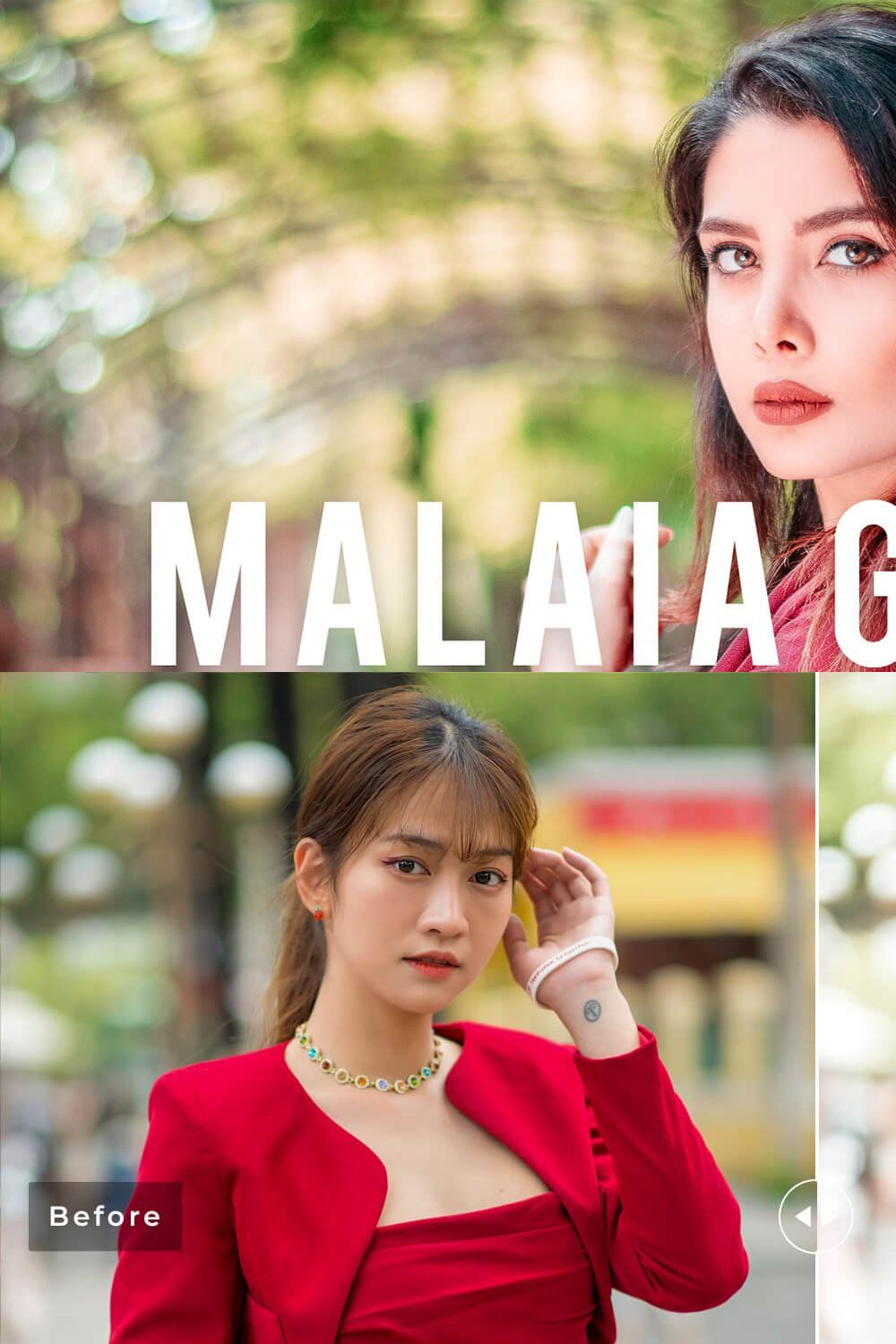 Malaia Garnet Pro Lightroom Presets pinterest preview image.