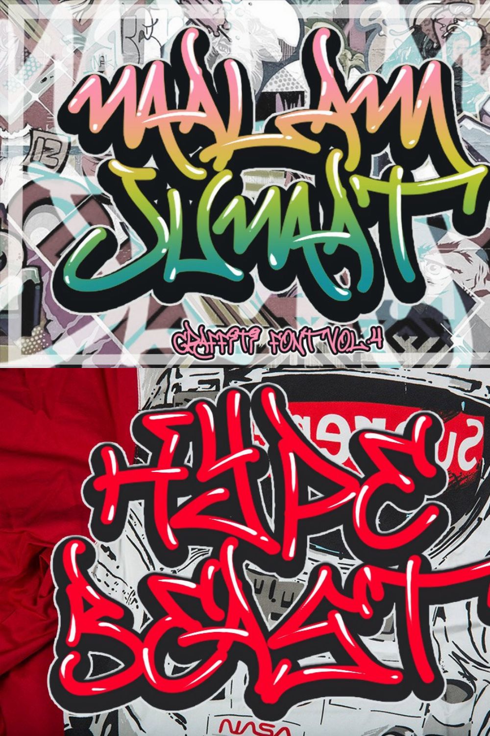 MALAM JUMAT GRAFFITI FONT VOL.4 pinterest preview image.