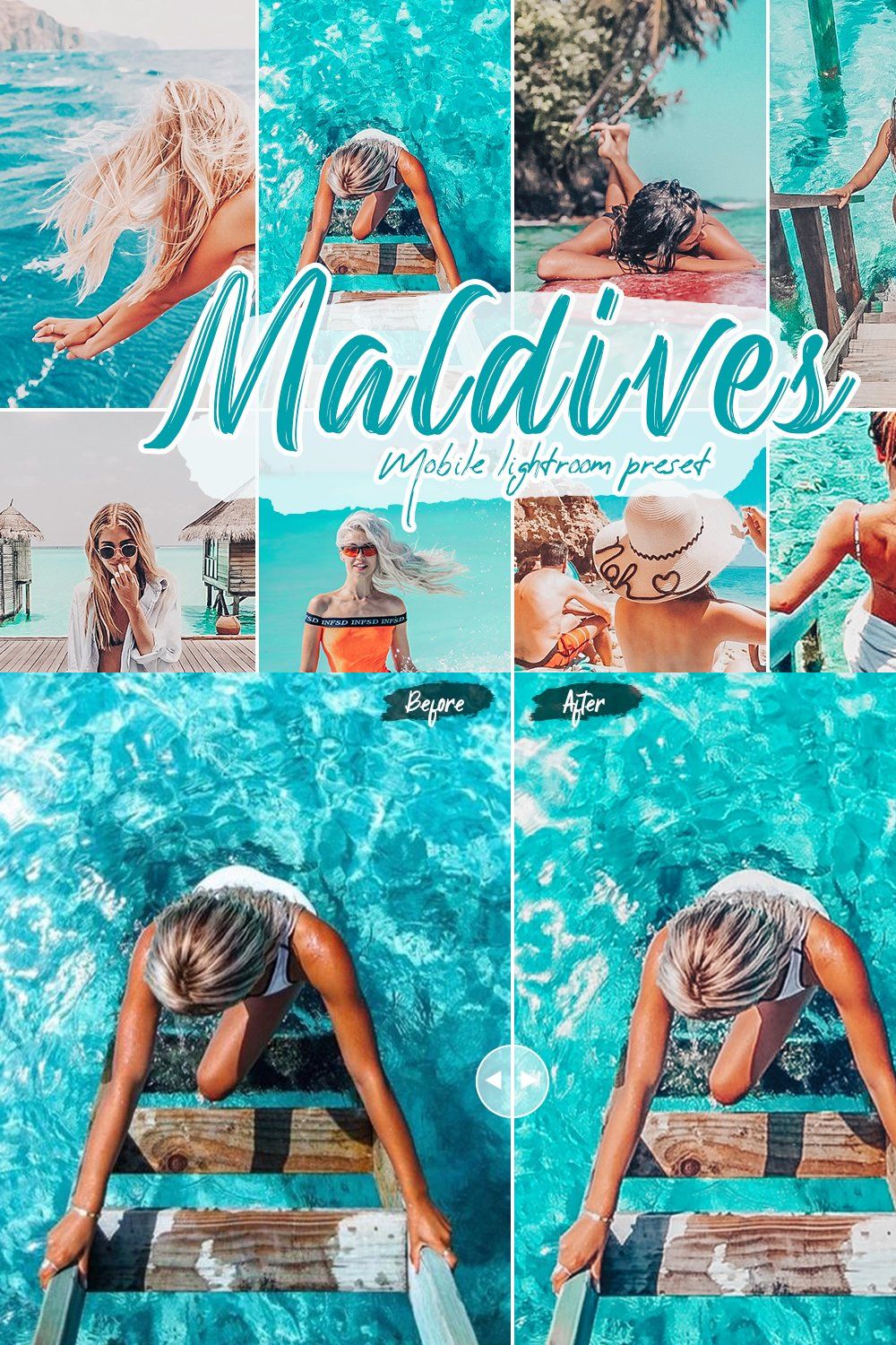 Maldives Lightroom Presets pinterest preview image.