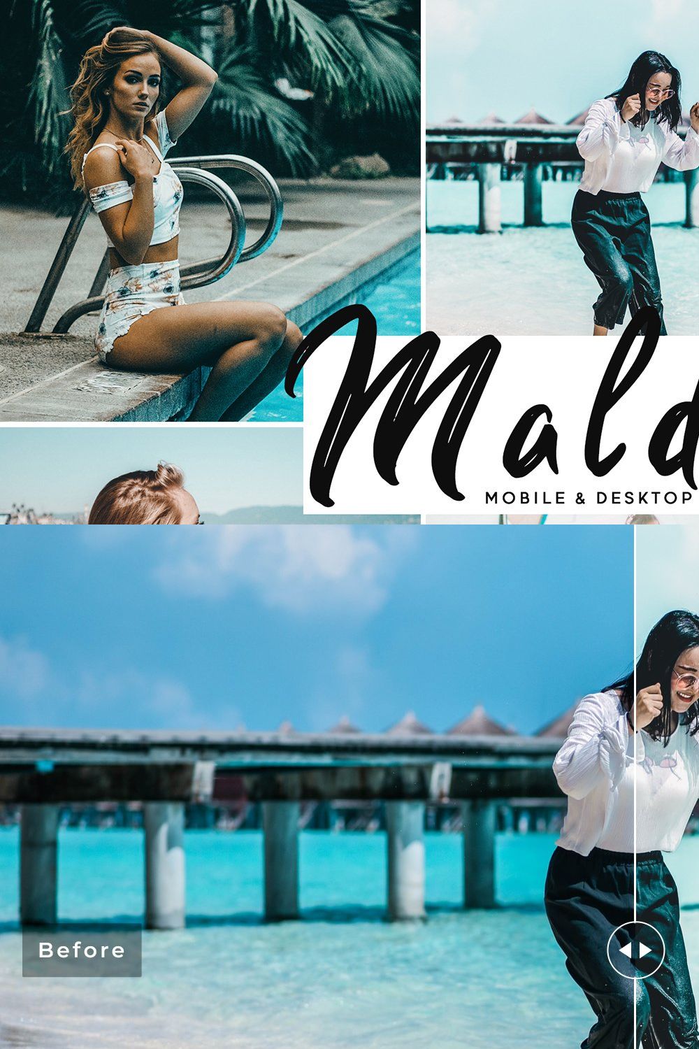 Maldives  Lightroom Presets Pack pinterest preview image.