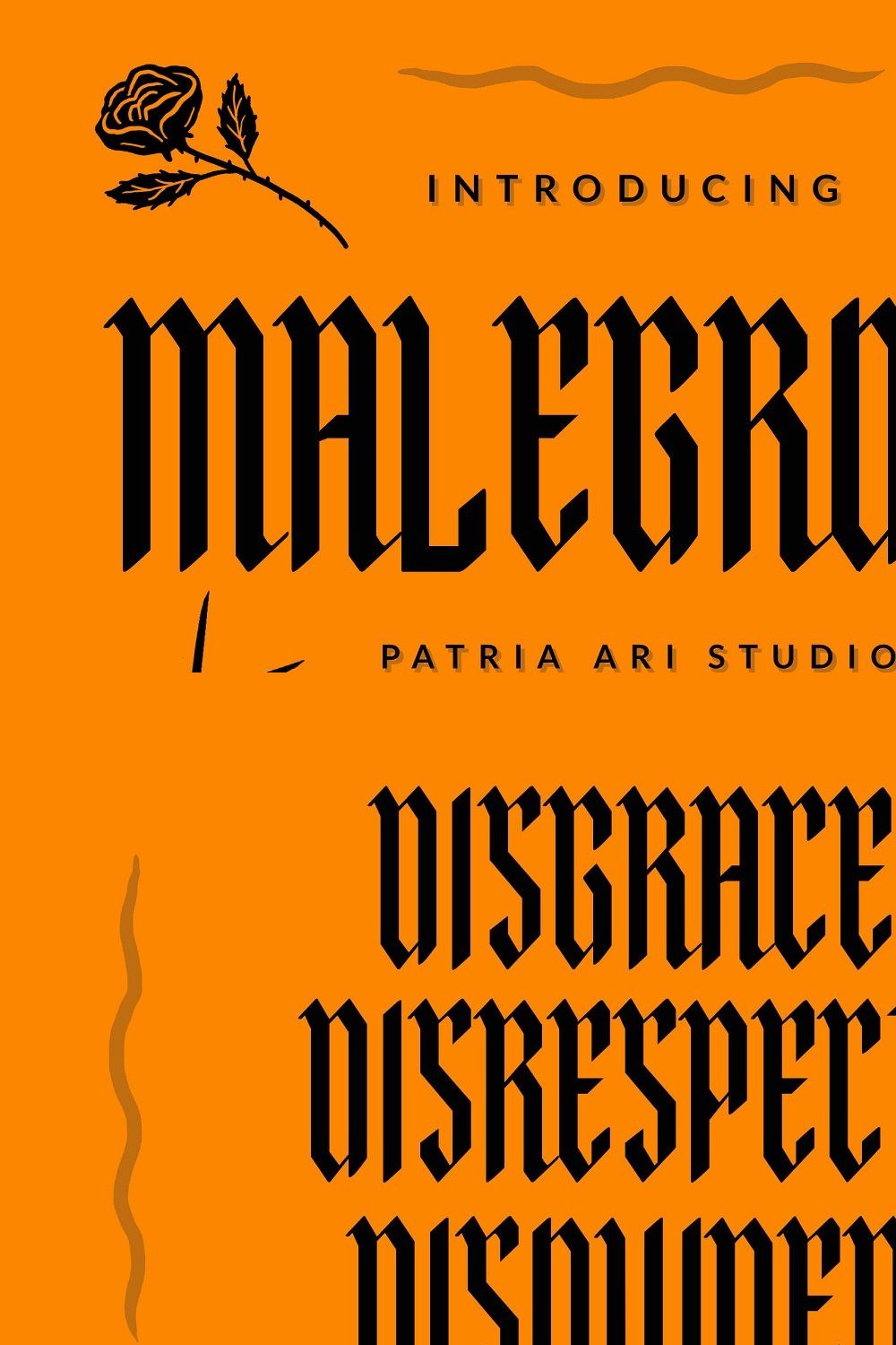 Malegroth - Tall Blackletter Fonts pinterest preview image.