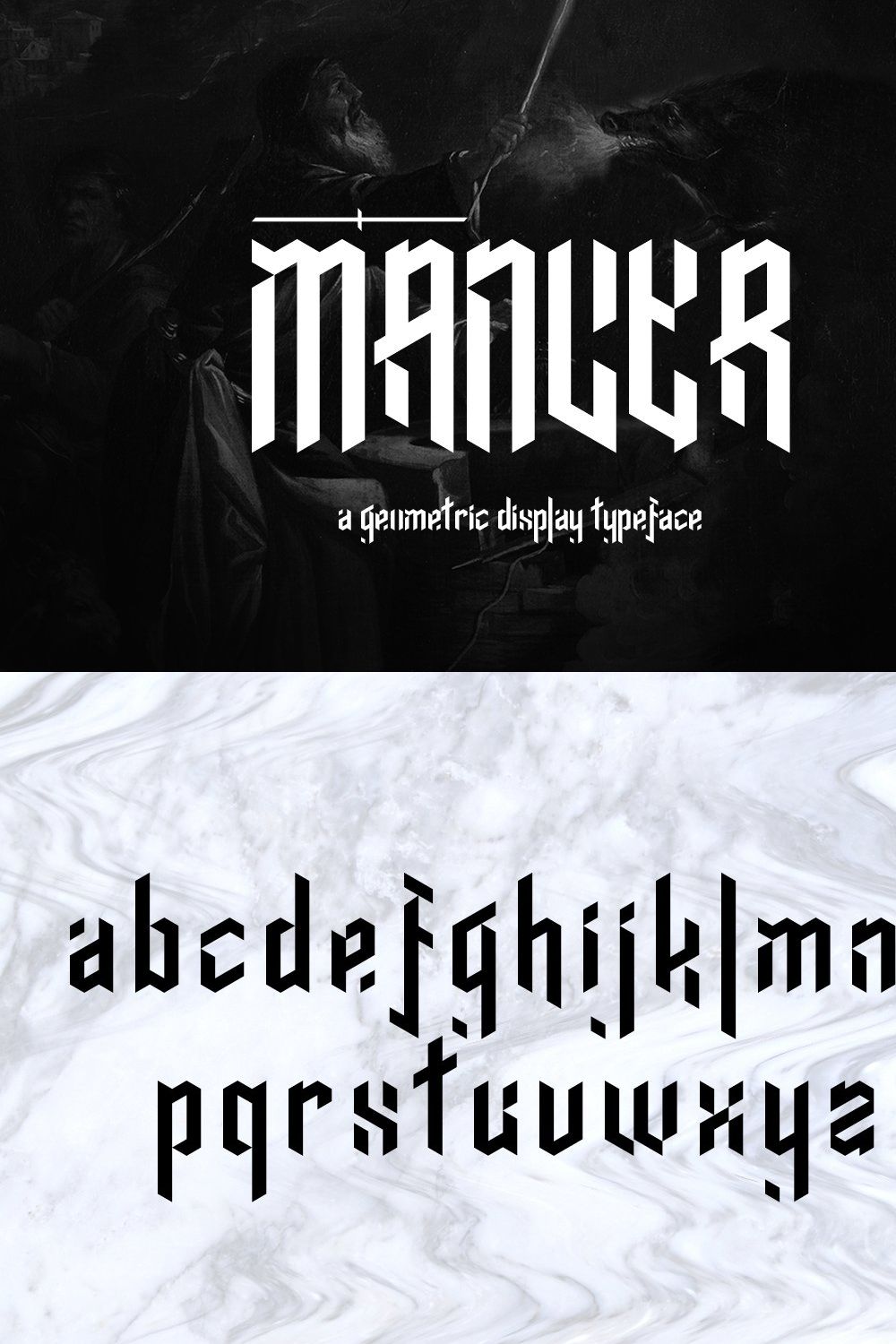 Mancer Typeface pinterest preview image.