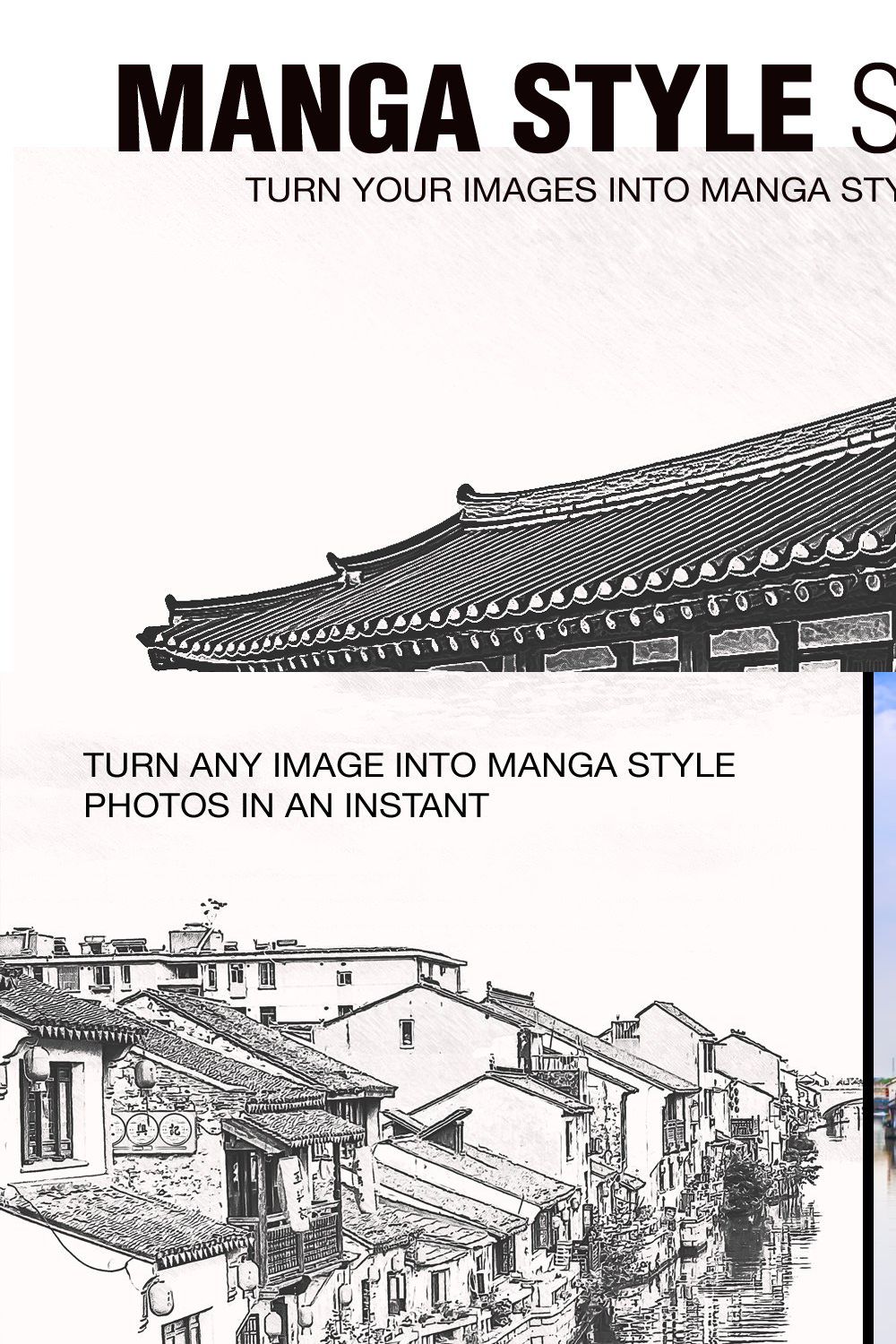 Manga Style Sketch Effects pinterest preview image.
