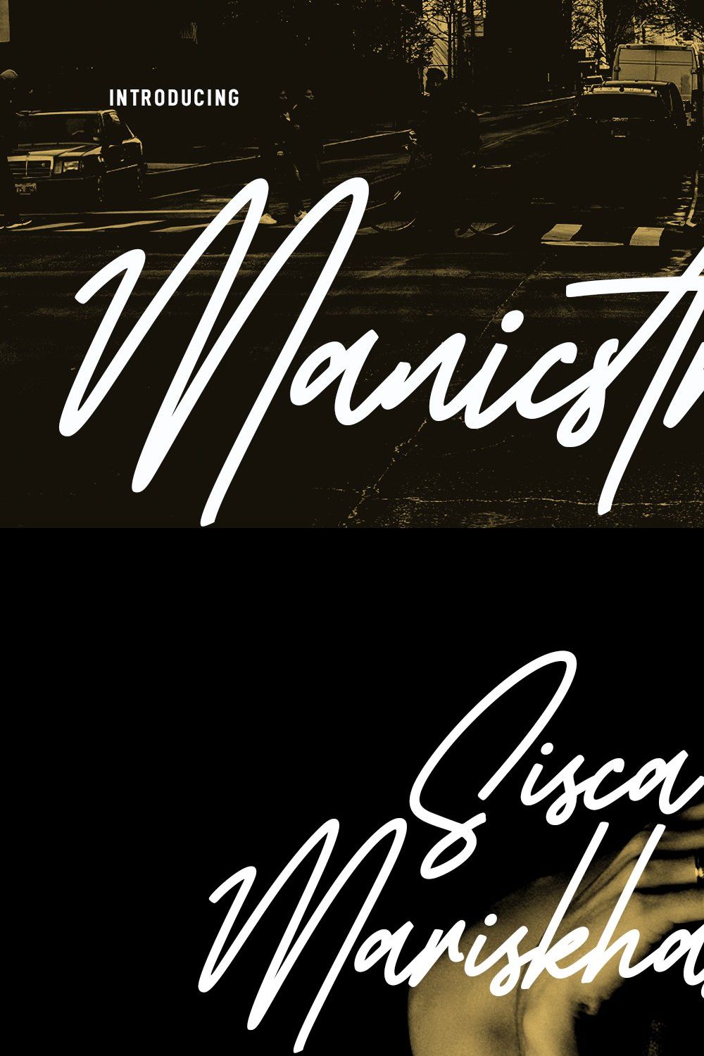 Manic Streets Signature Font pinterest preview image.