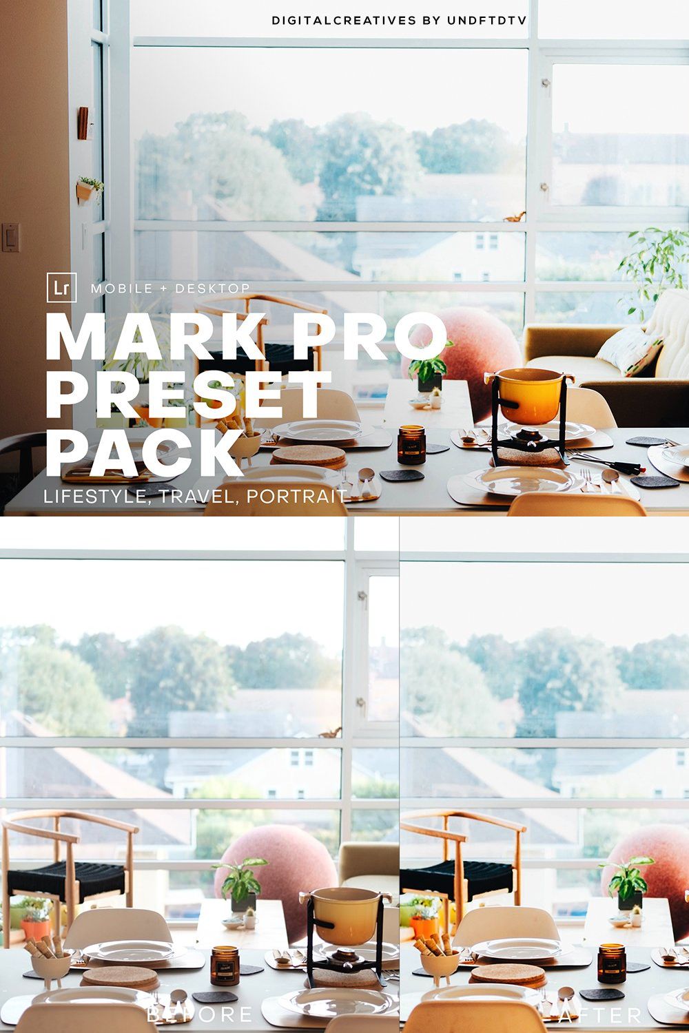 Mark Pro Lightroom Preset Pack pinterest preview image.