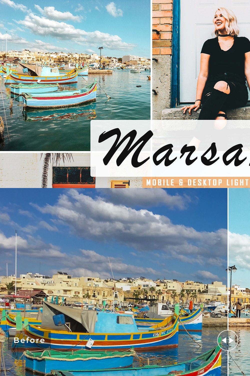 Marsaxlokk Lightroom Presets Pack pinterest preview image.