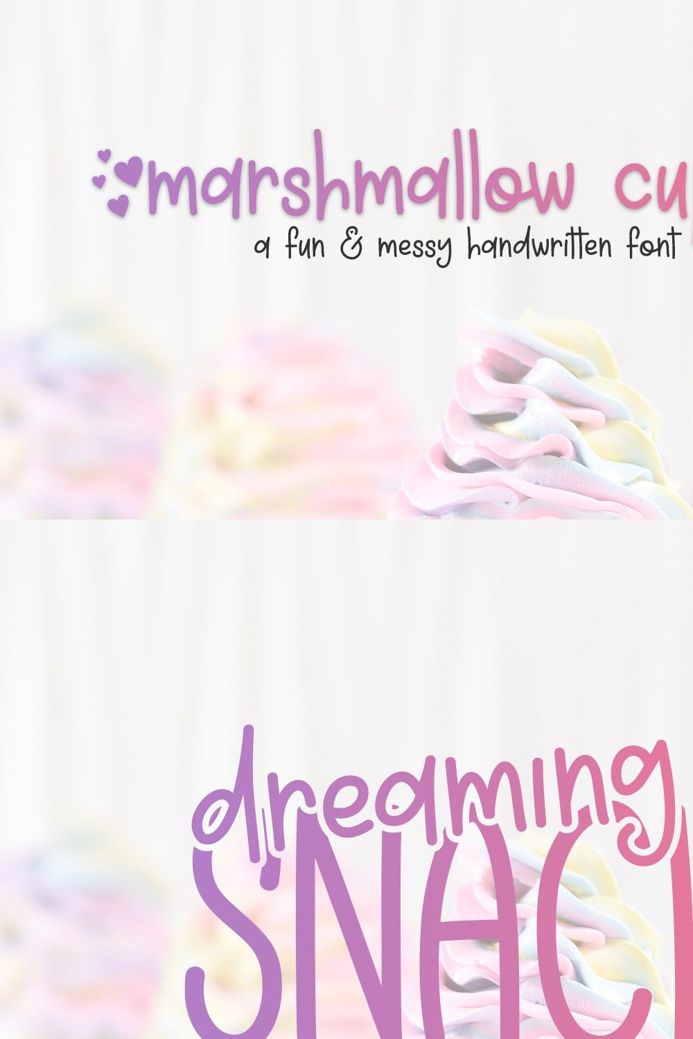 Marshmallow Cupcake pinterest preview image.