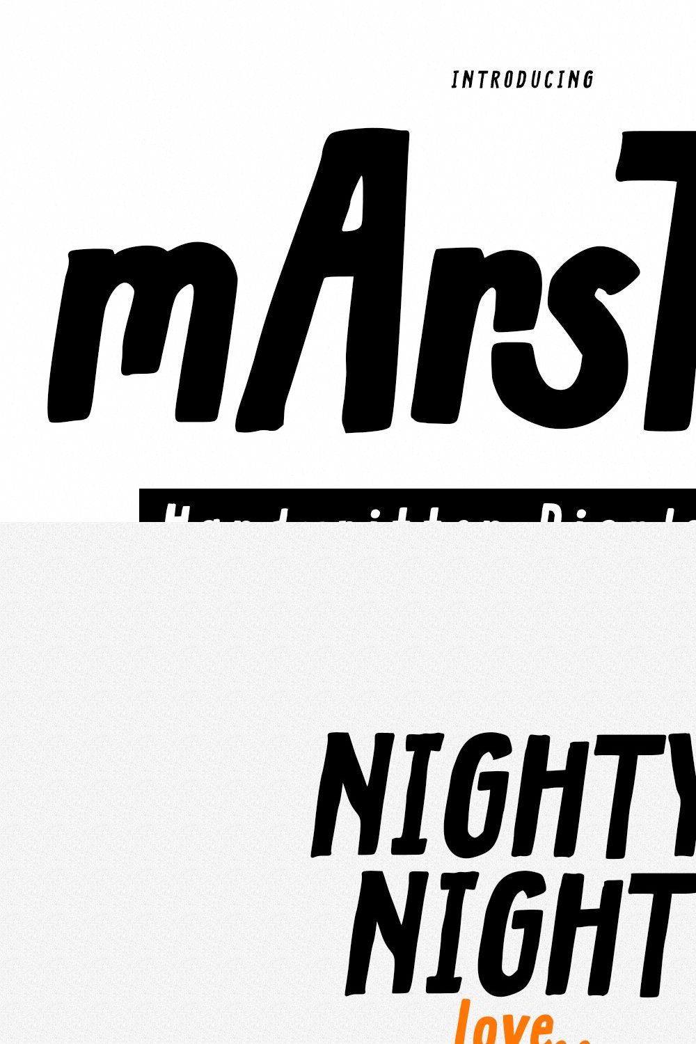 Marsted Handwritten Display Font pinterest preview image.