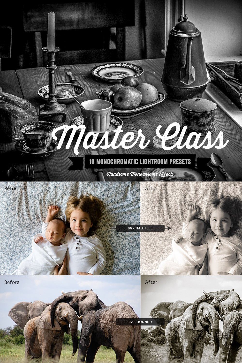 Master Class Lightroom Presets Vol 1 pinterest preview image.