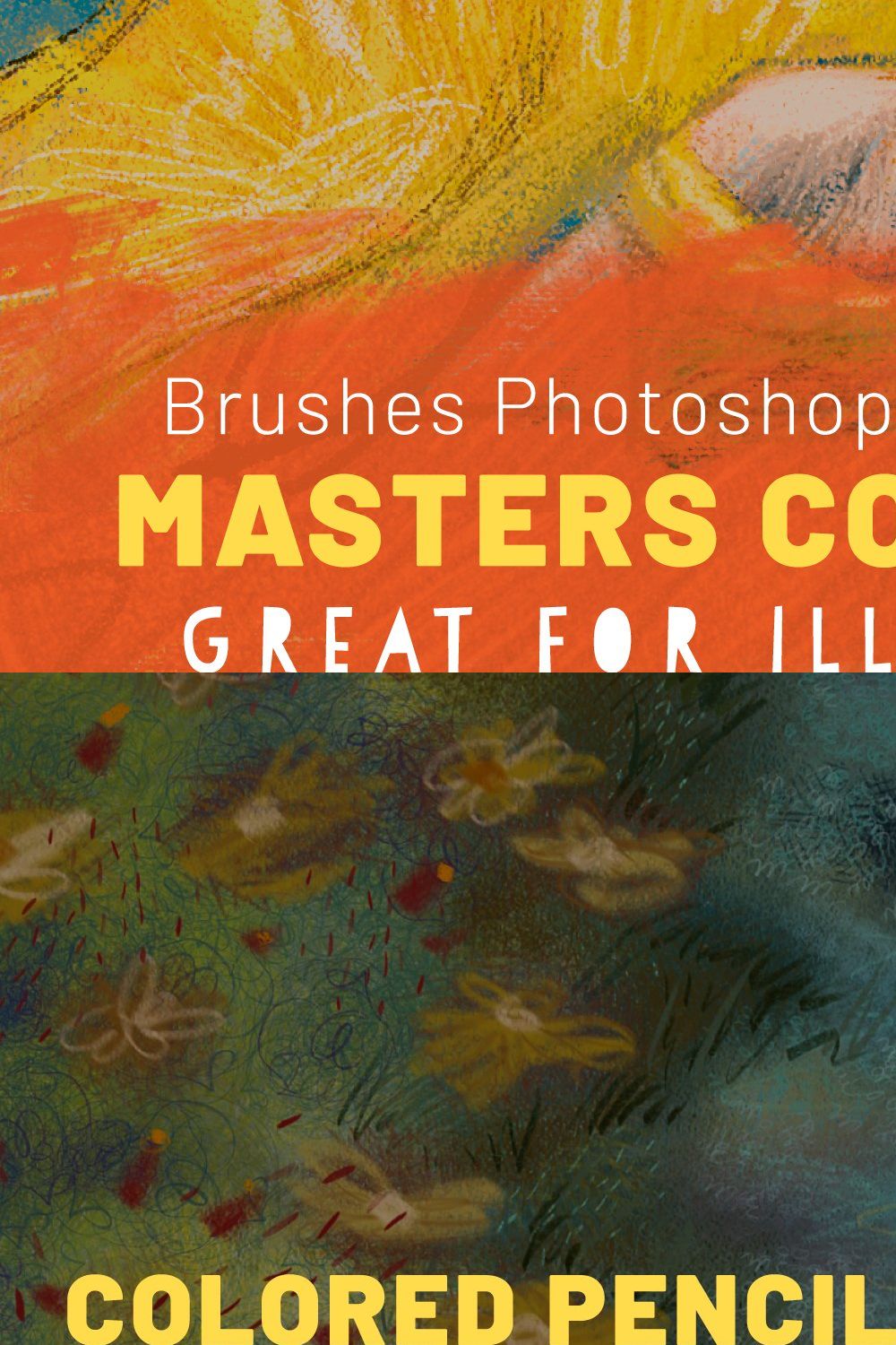 Master Collection Photoshop Brushes pinterest preview image.
