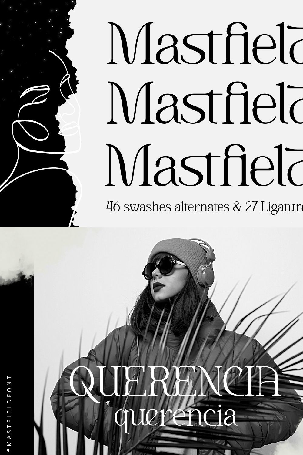 Mastfield - Modern Display Font pinterest preview image.