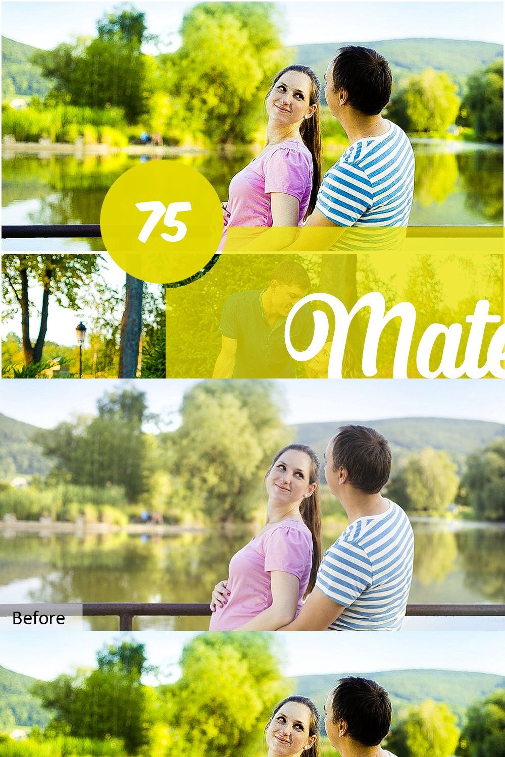 Maternity Photoshop Actions pinterest preview image.