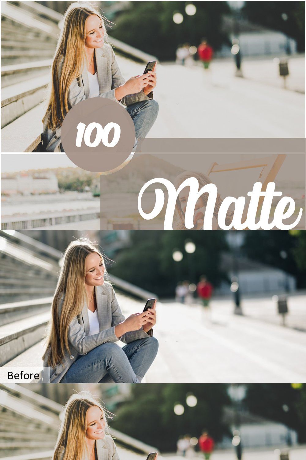 Matte Effect Photoshop Actions pinterest preview image.